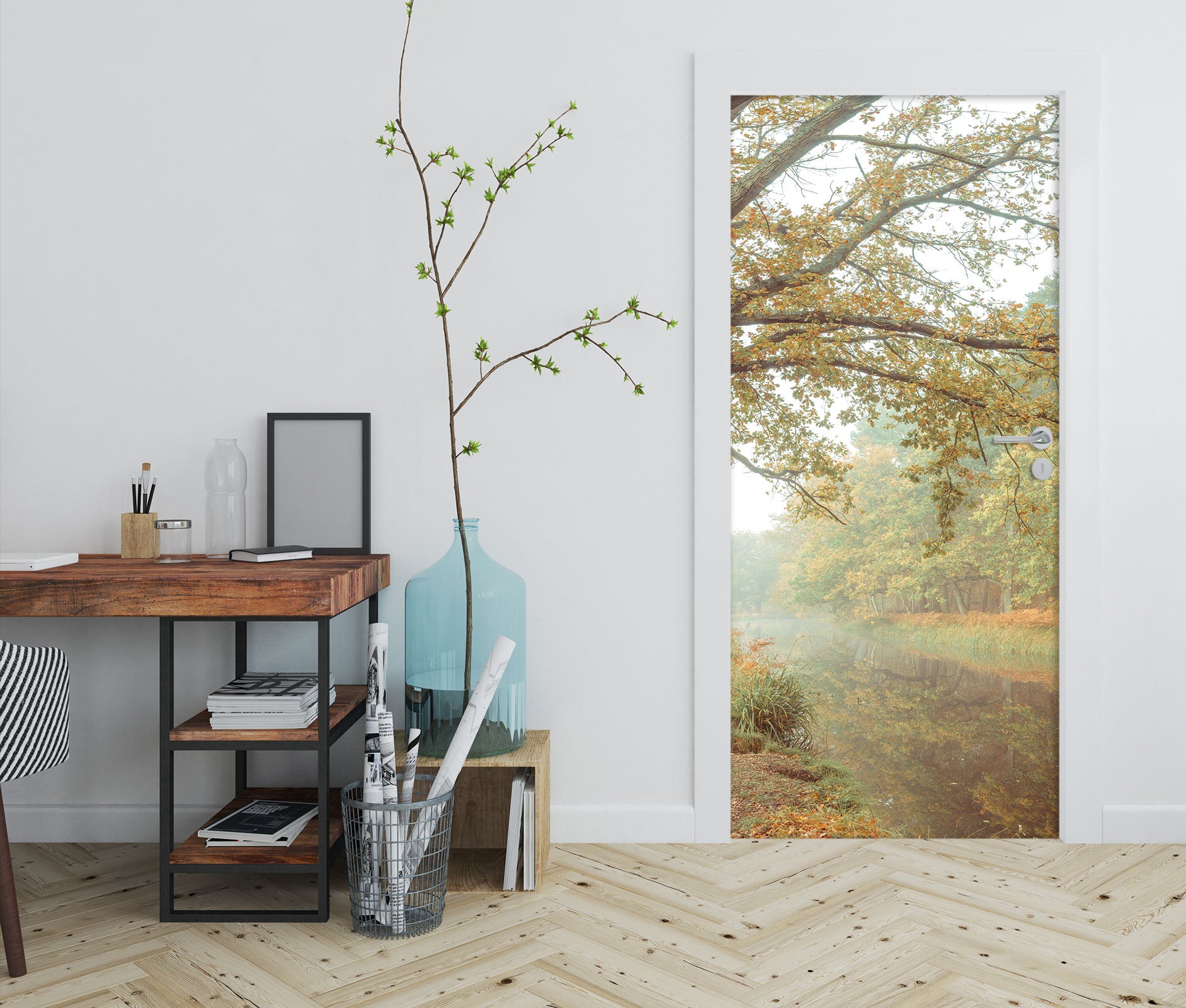 3D Autumn Rivers 5086 Assaf Frank Door Mural