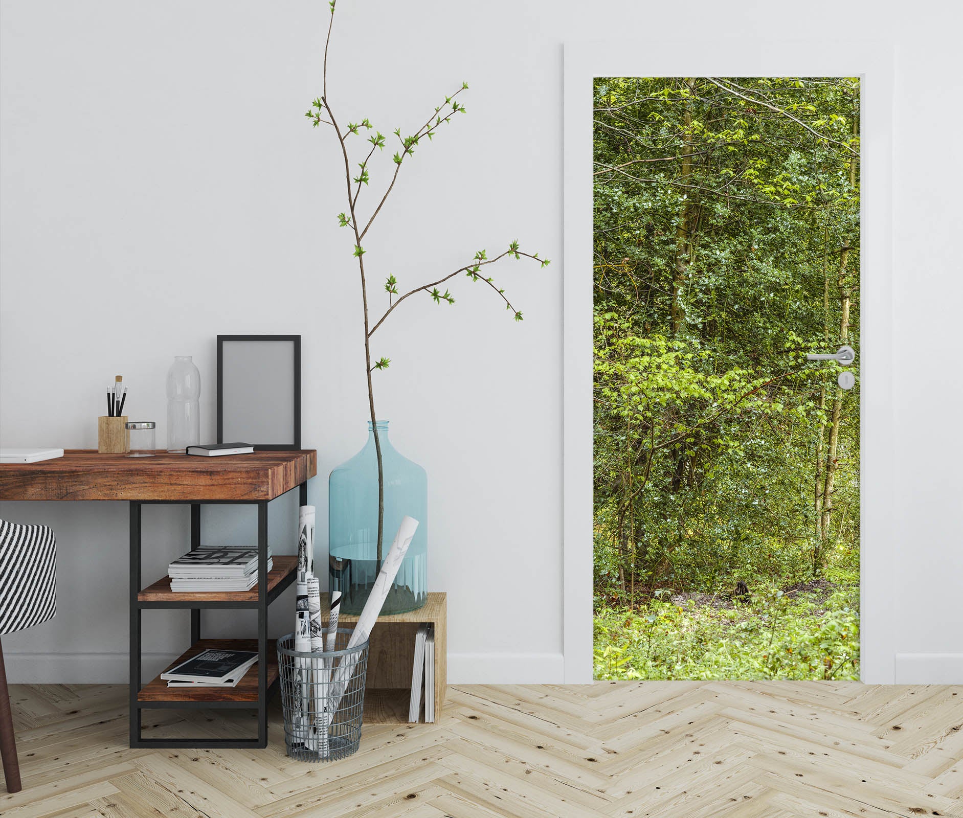 3D Green Wood 5176 Assaf Frank Door Mural