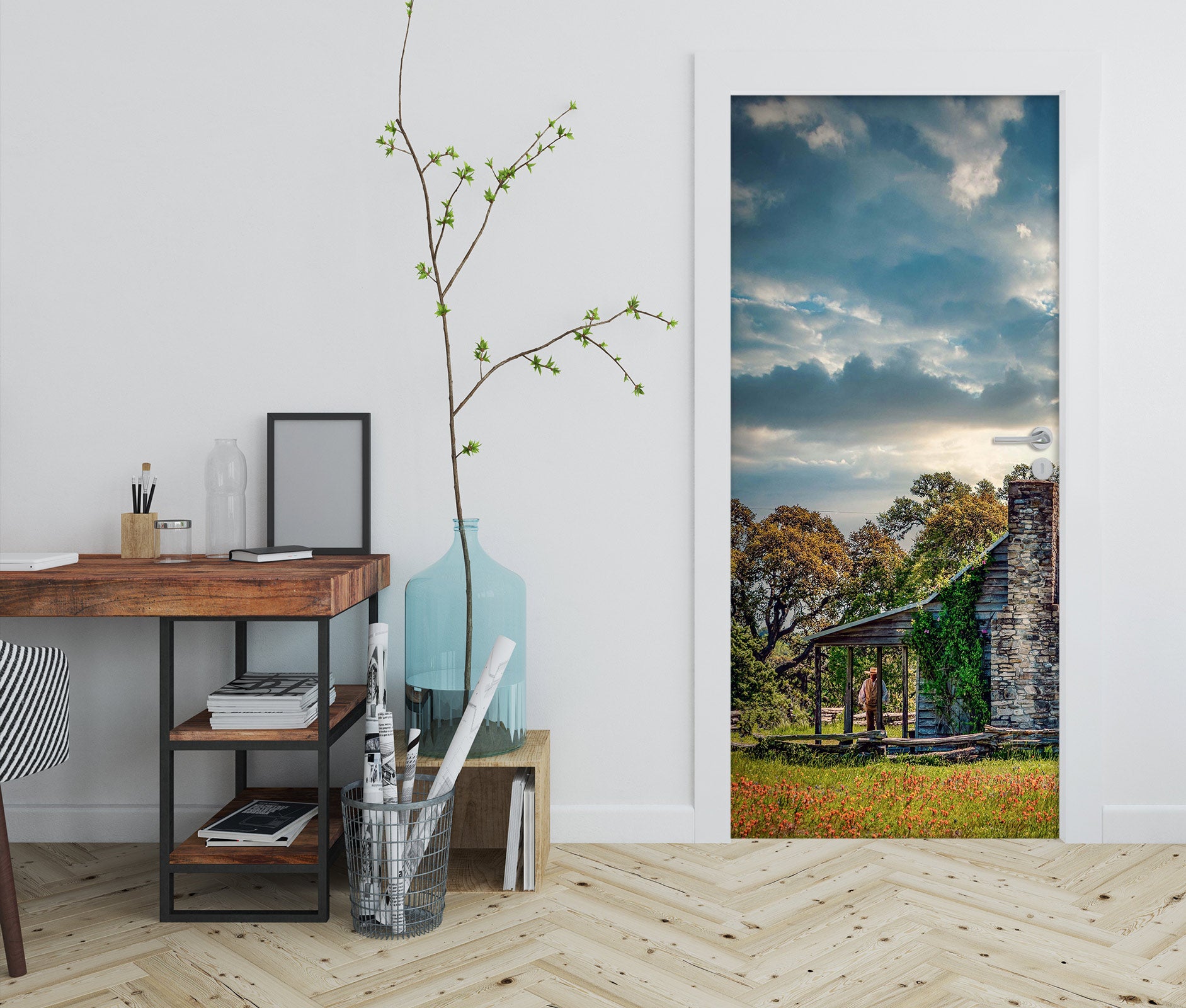 3D Sky House Lawn 10845 Beth Sheridan Door Mural