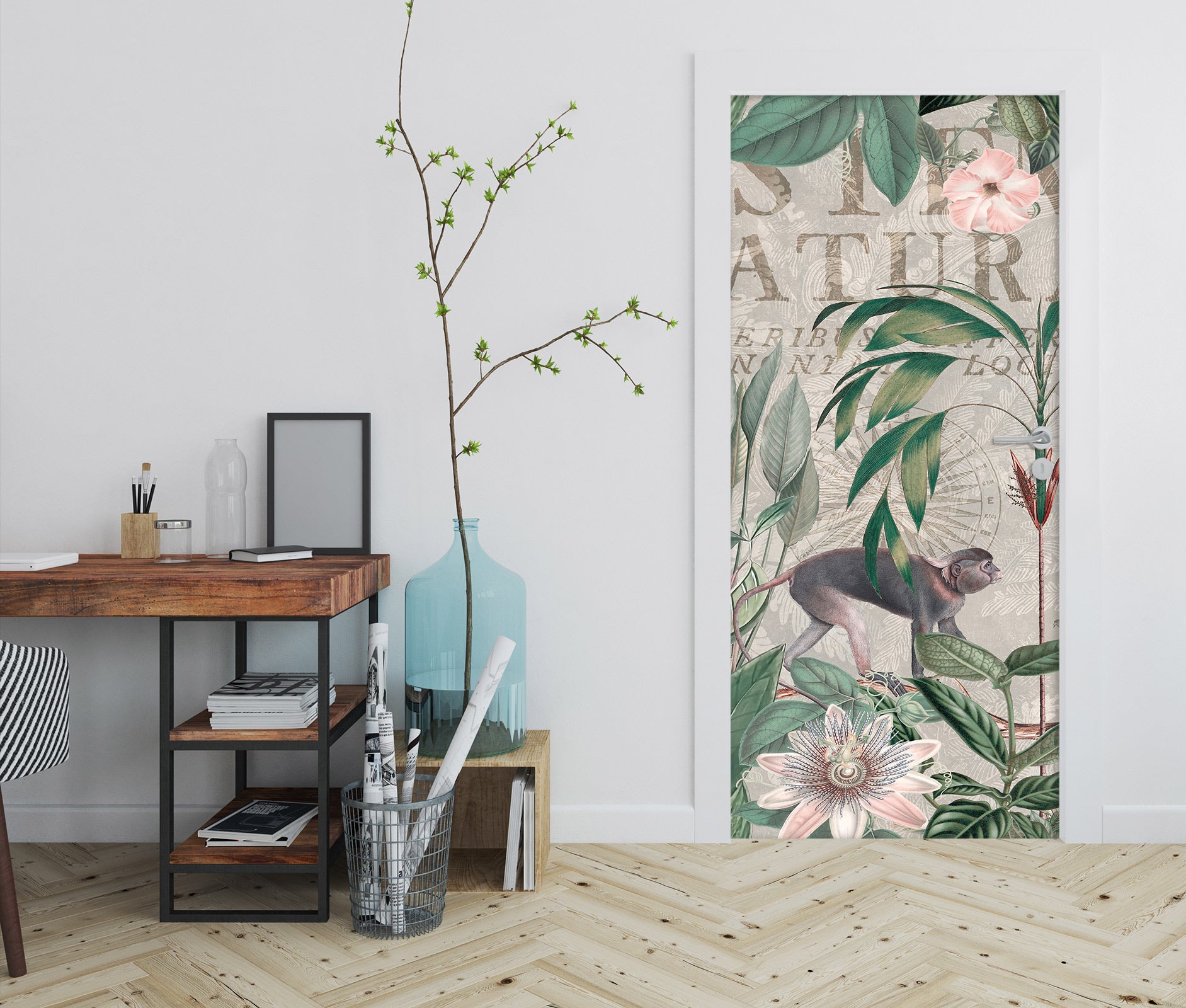 3D Monkey Leaves 11932 Andrea Haase Door Mural