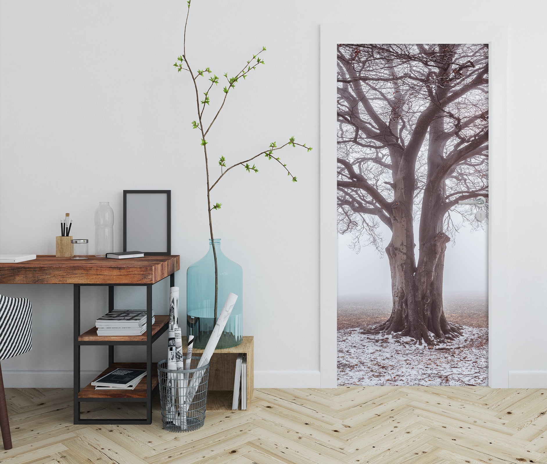 3D Hazy Forest 5128 Assaf Frank Door Mural