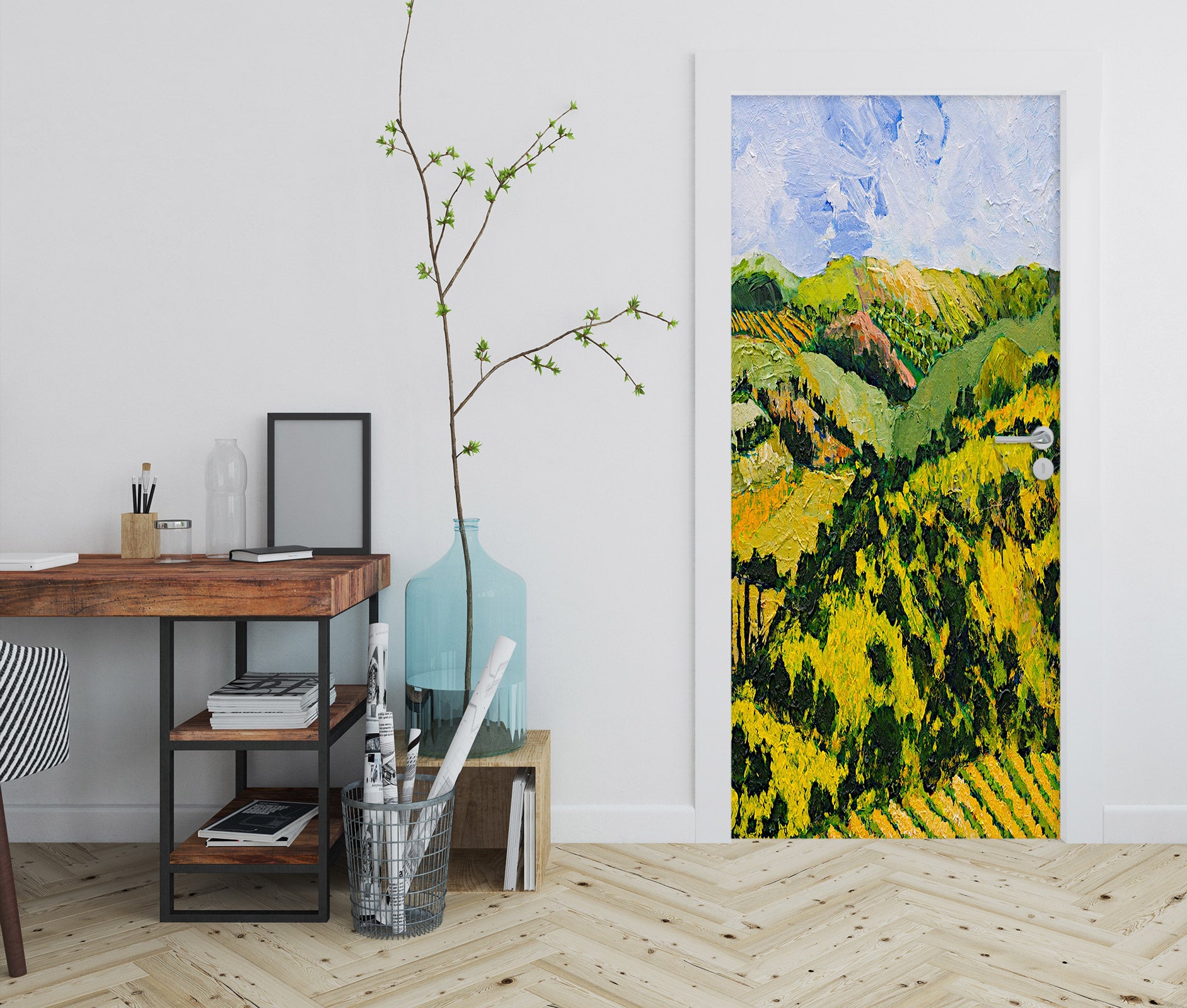 3D Hillside Grass Tree 9398 Allan P. Friedlander Door Mural