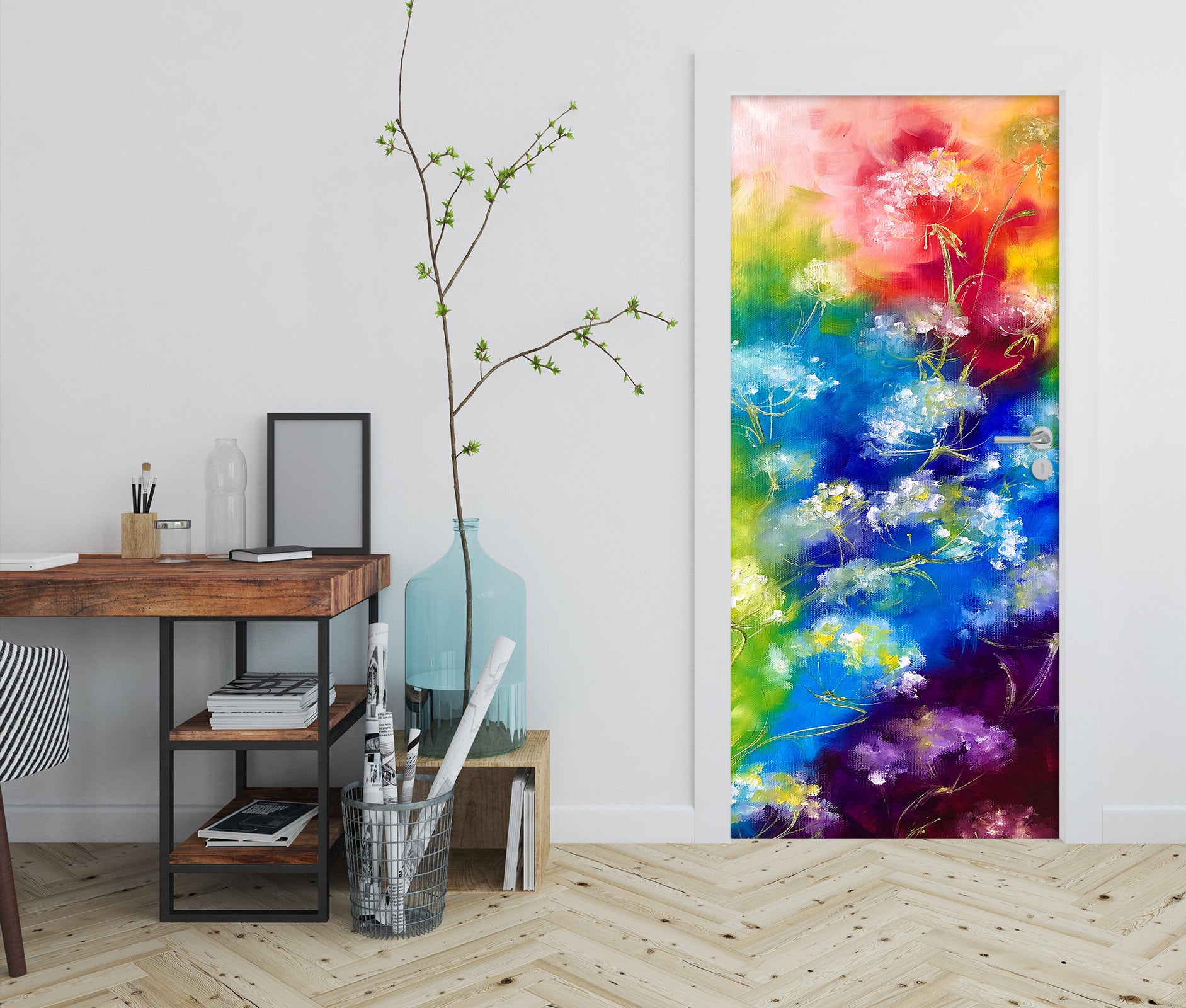 3D Colored Pattern 3304 Skromova Marina Door Mural