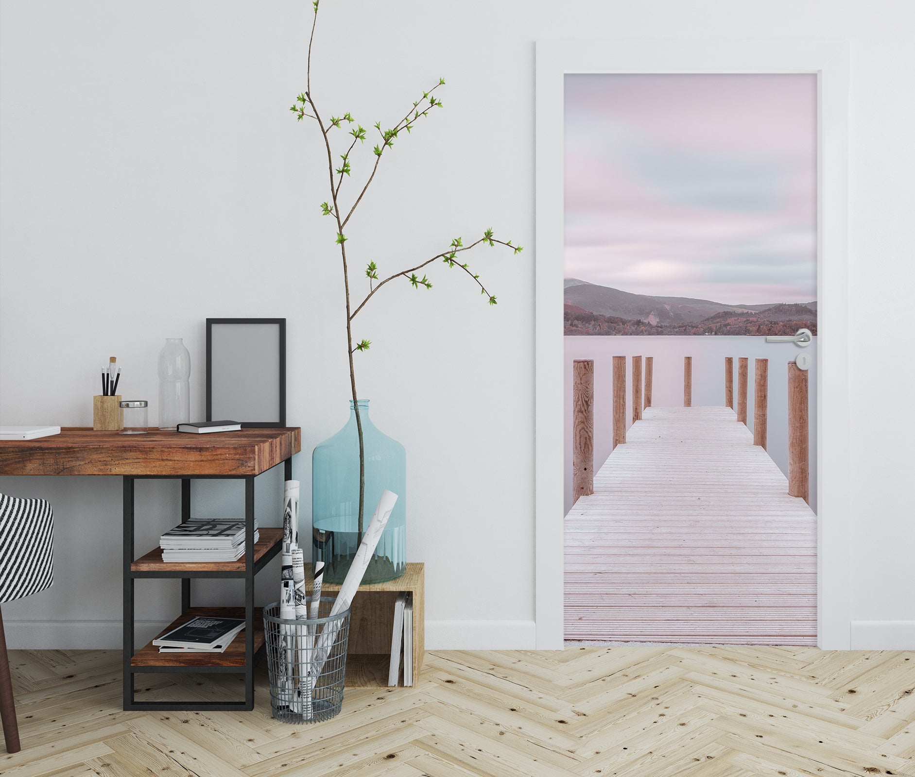 3D Bridge Landscape 10215 Assaf Frank Door Mural