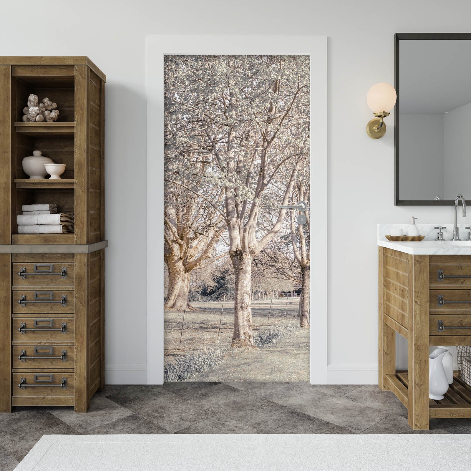 3D Tree Meadow 5159 Assaf Frank Door Mural
