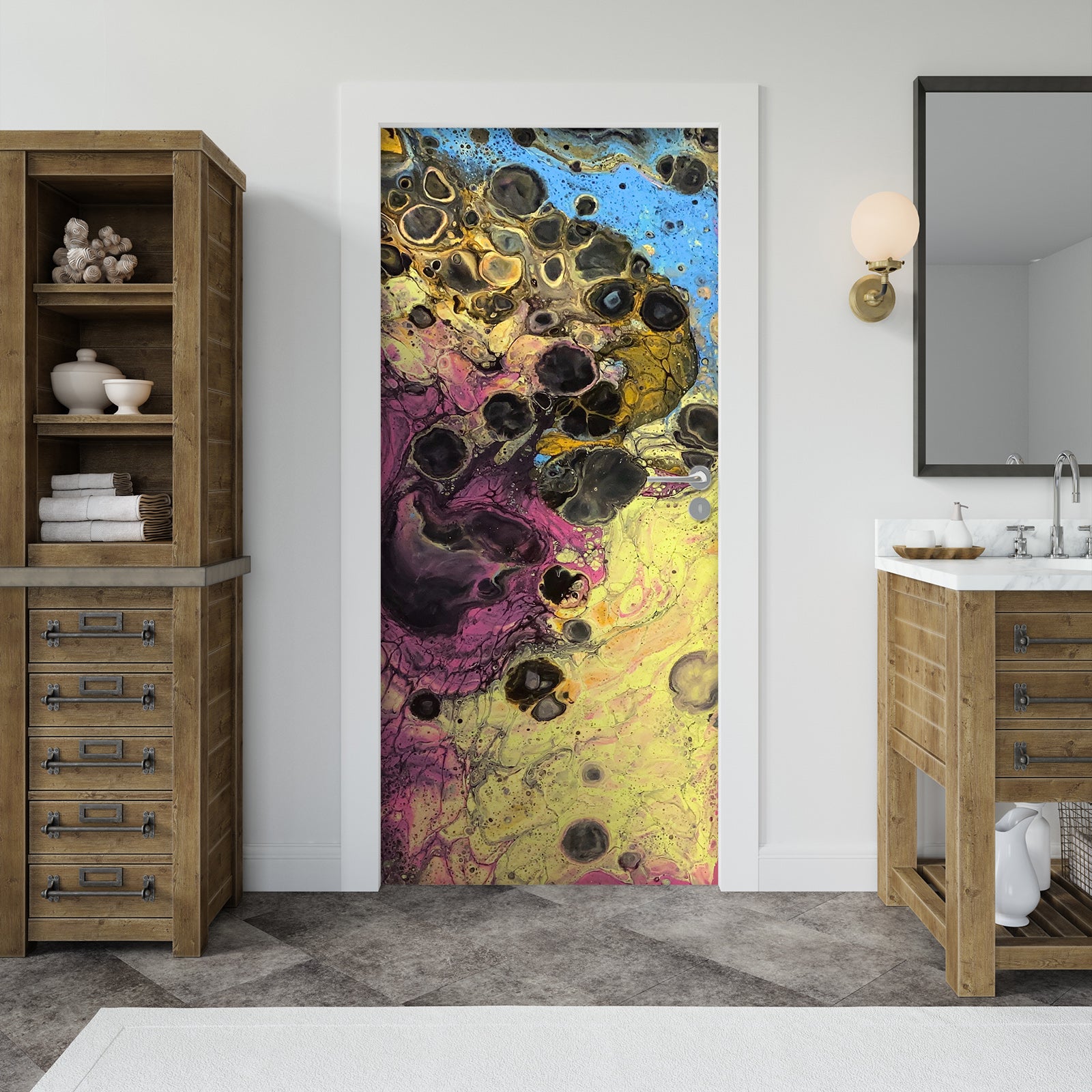 3D Colored Ink Paint Texture 9214 Valerie Latrice Door Mural