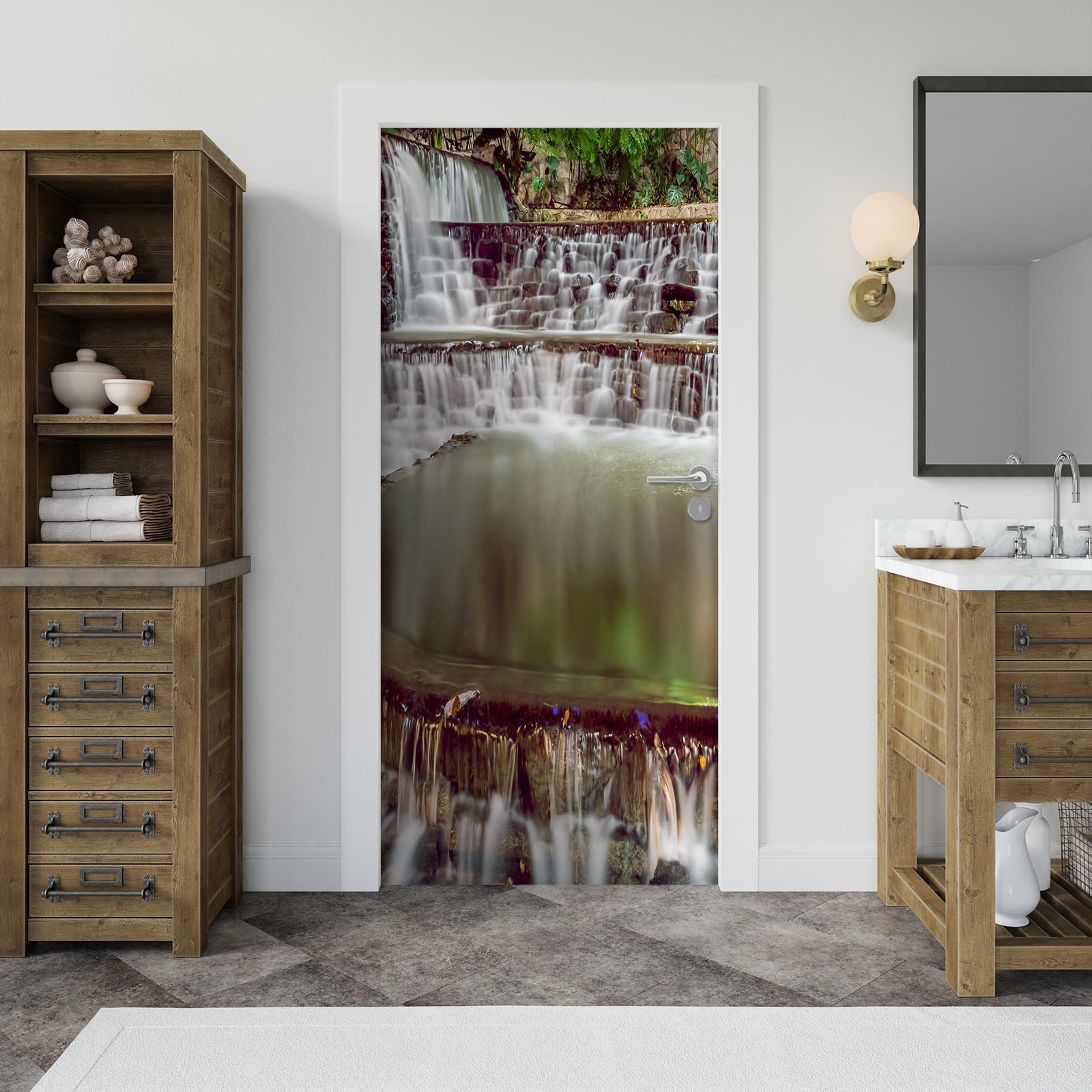 3D Waterfall Pool 10813 Beth Sheridan Door Mural