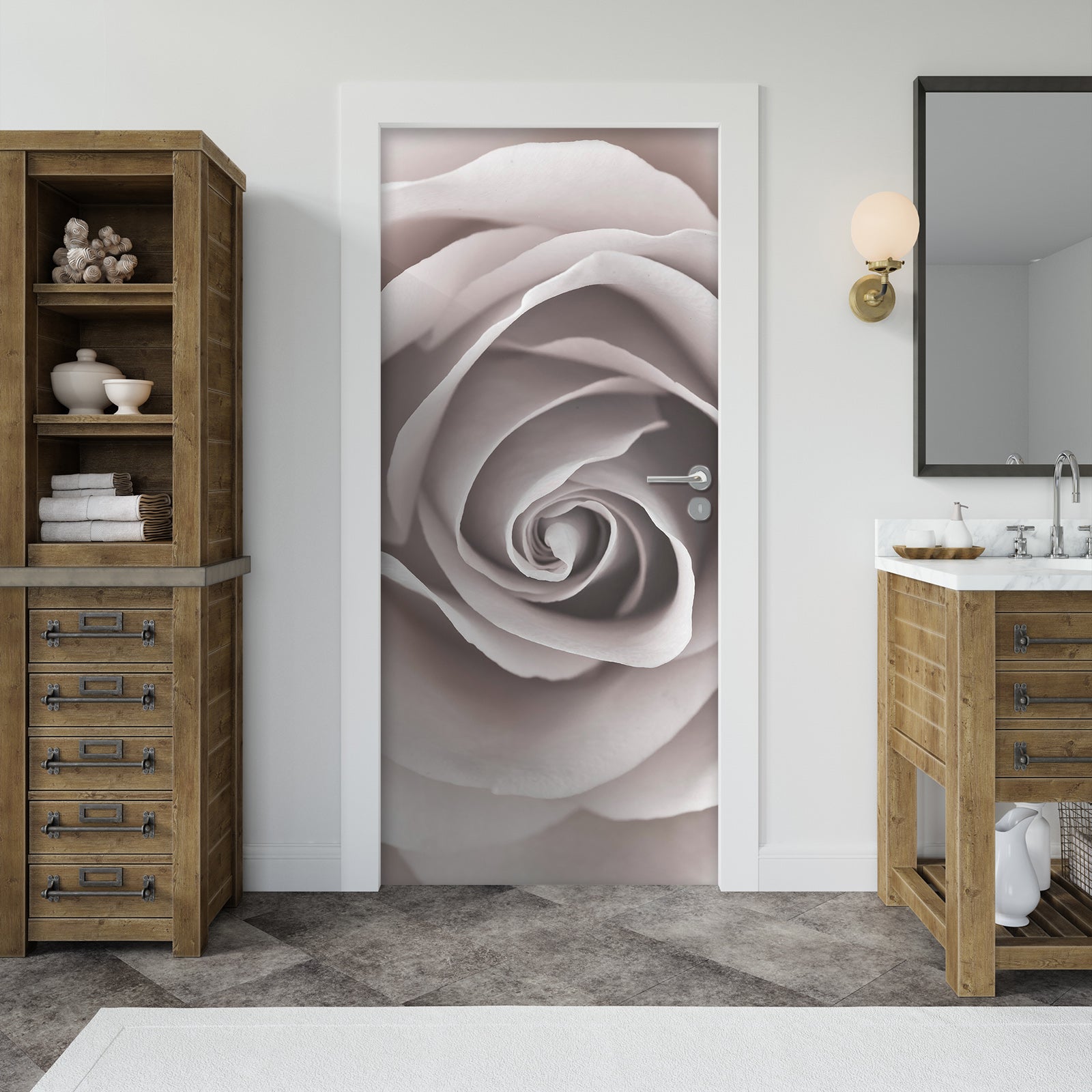 3D Rose Flower 10669 Assaf Frank Door Mural