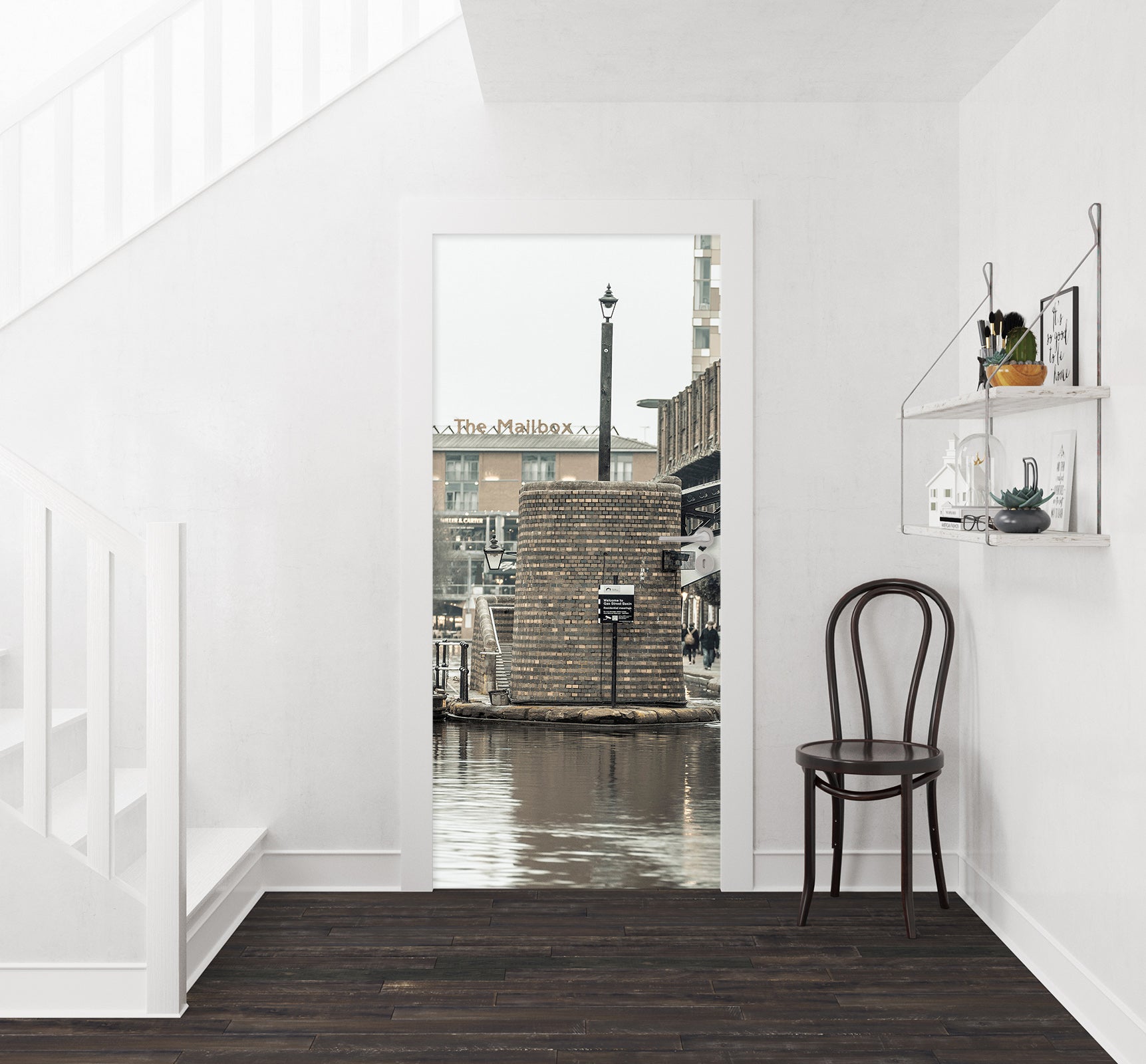 3D River City Buildings 106100 Assaf Frank Door Mural