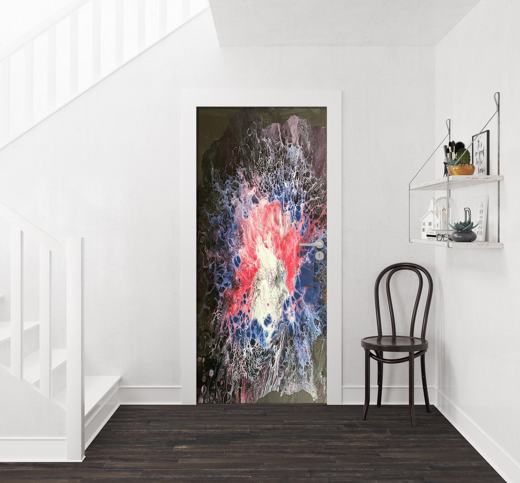 3D Red Blue Paint Texture 9211 Valerie Latrice Door Mural