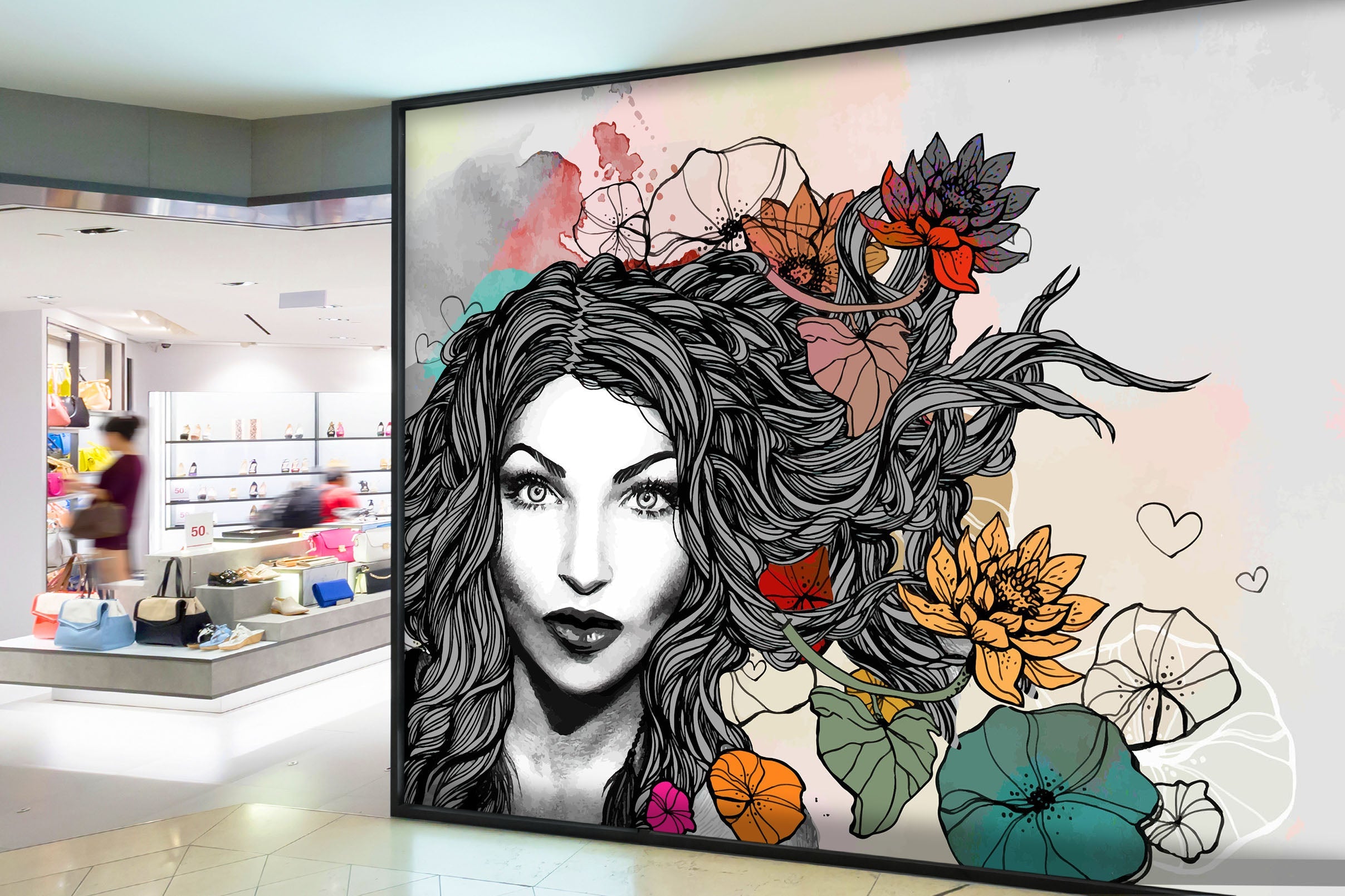 3D Woman Lotus 129 Wall Murals Wallpaper AJ Wallpaper 2