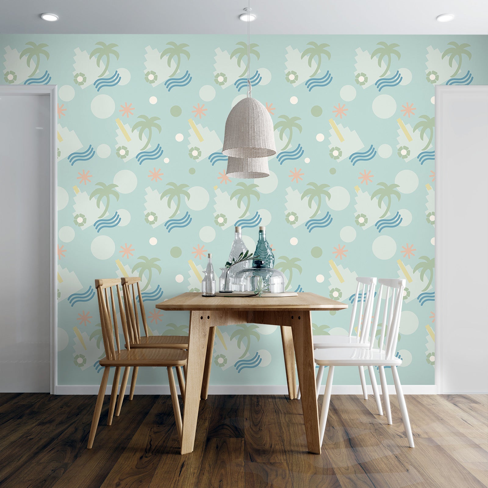 3D Coconut Tree Pattern 98143 Kasumi Loffler Wall Mural Wall Murals