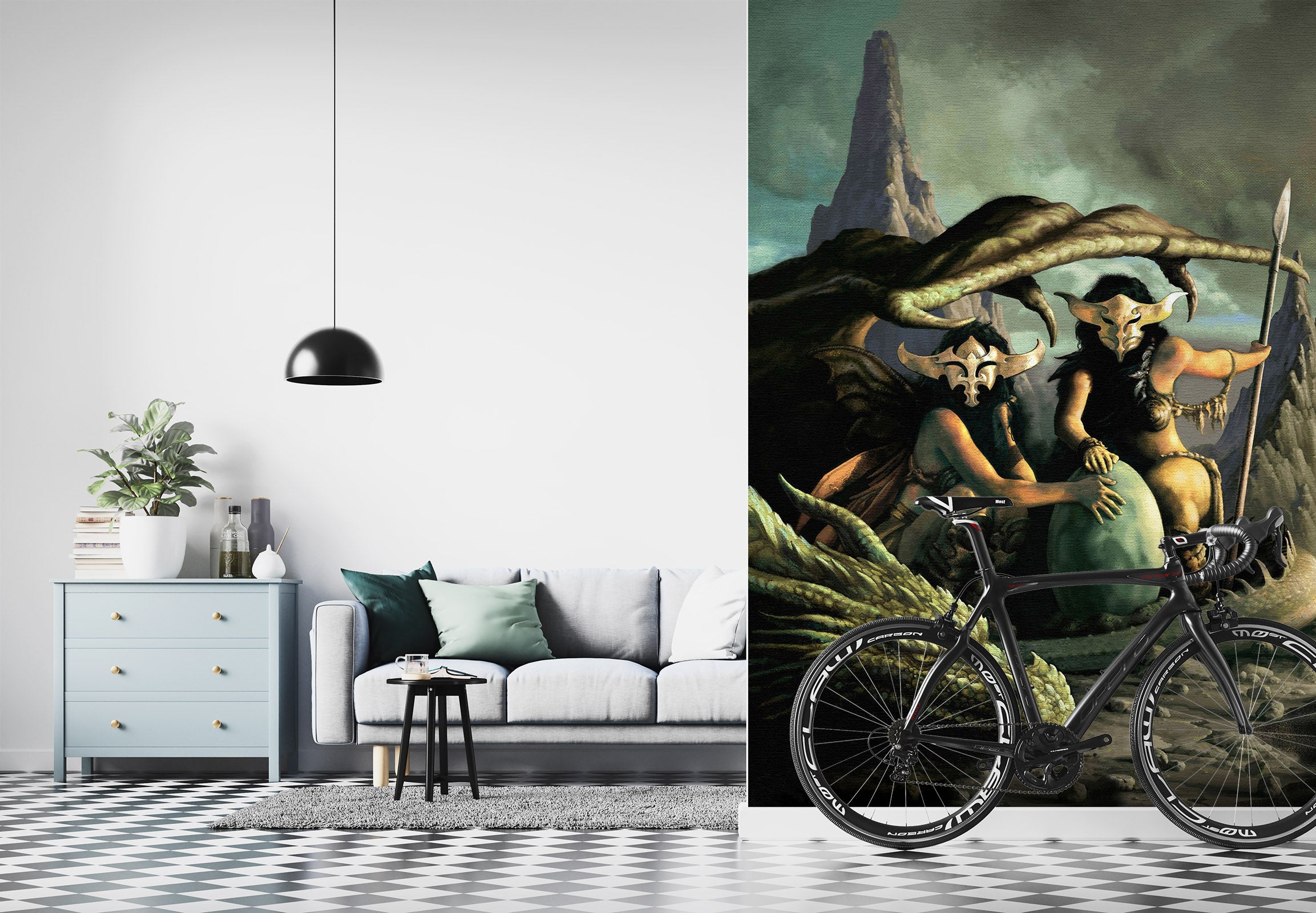 3D Mask Man Dragon Egg 7125 Ciruelo Wall Mural Wall Murals