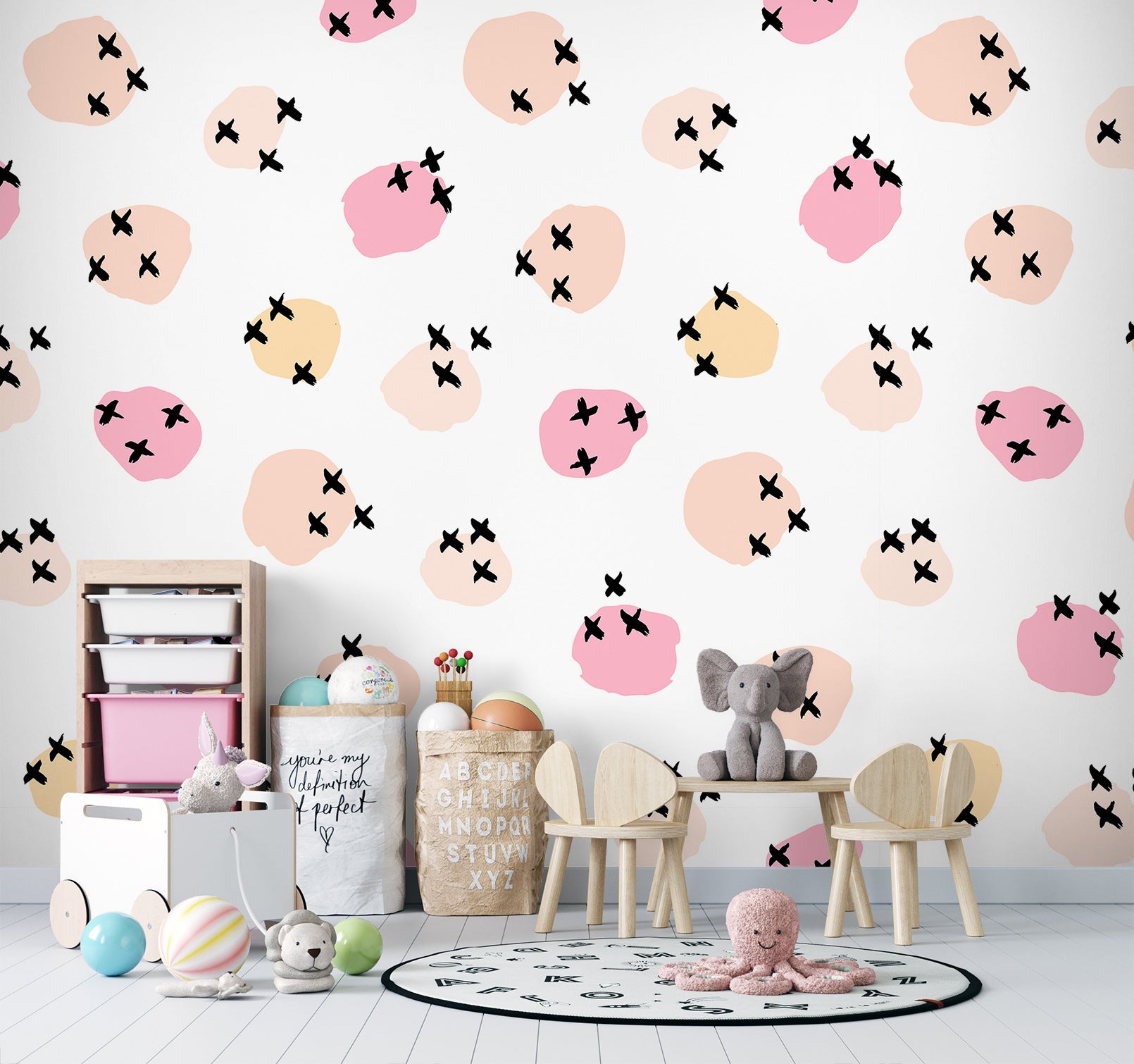 3D Pink Polka Dots 120133 Kashmira Jayaprakash Wall Mural Wall Murals