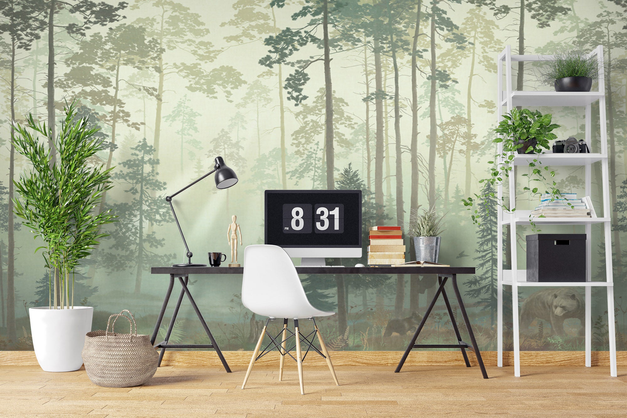 3D Forest Bear 1562 Wall Murals
