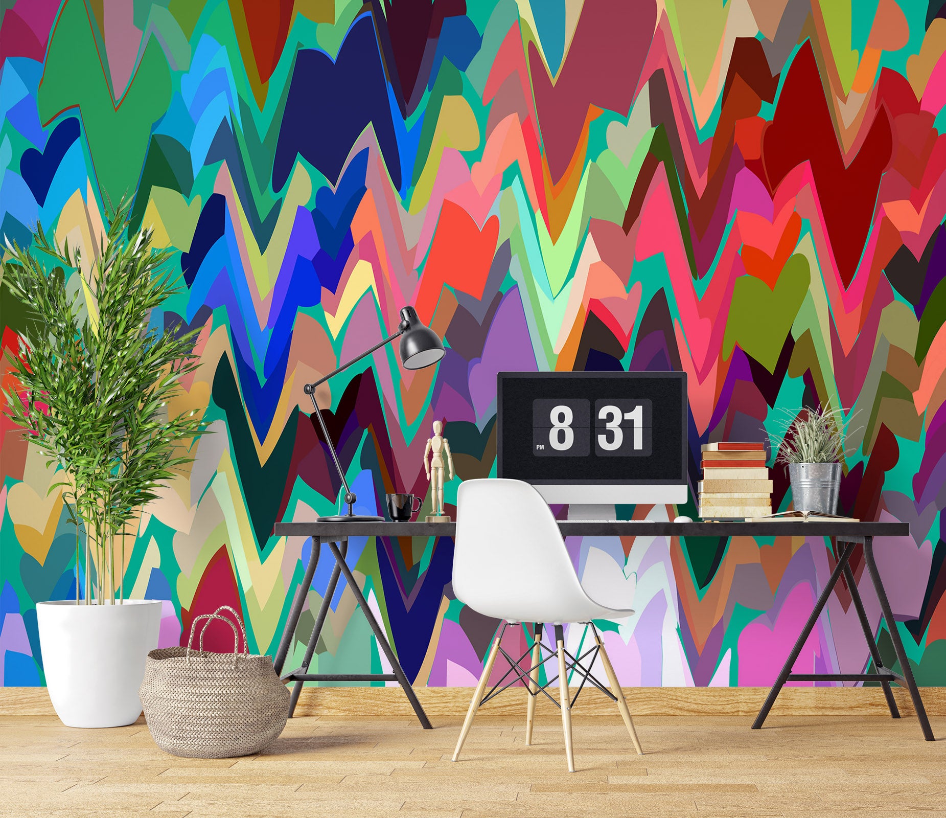 3D Colored Wavy 71092 Shandra Smith Wall Mural Wall Murals