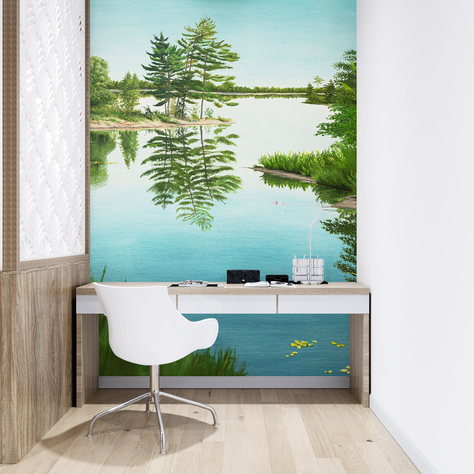 3D Lake Tree 1863 Marina Zotova Wall Mural Wall Murals