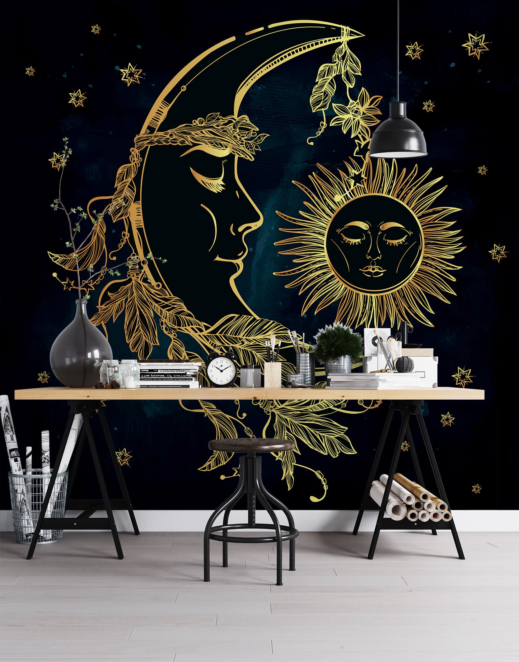 3D Moon Sun 57093 Wall Murals