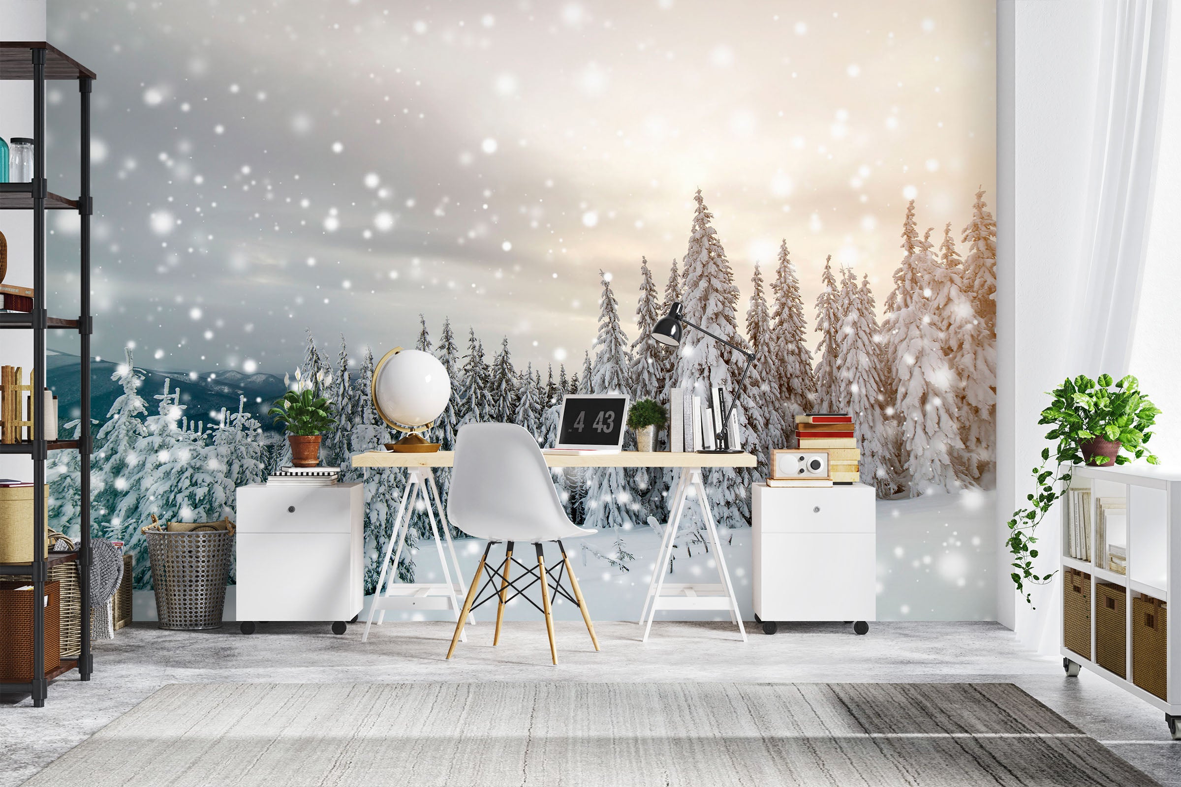 3D Snowy Woods 57094 Wall Murals