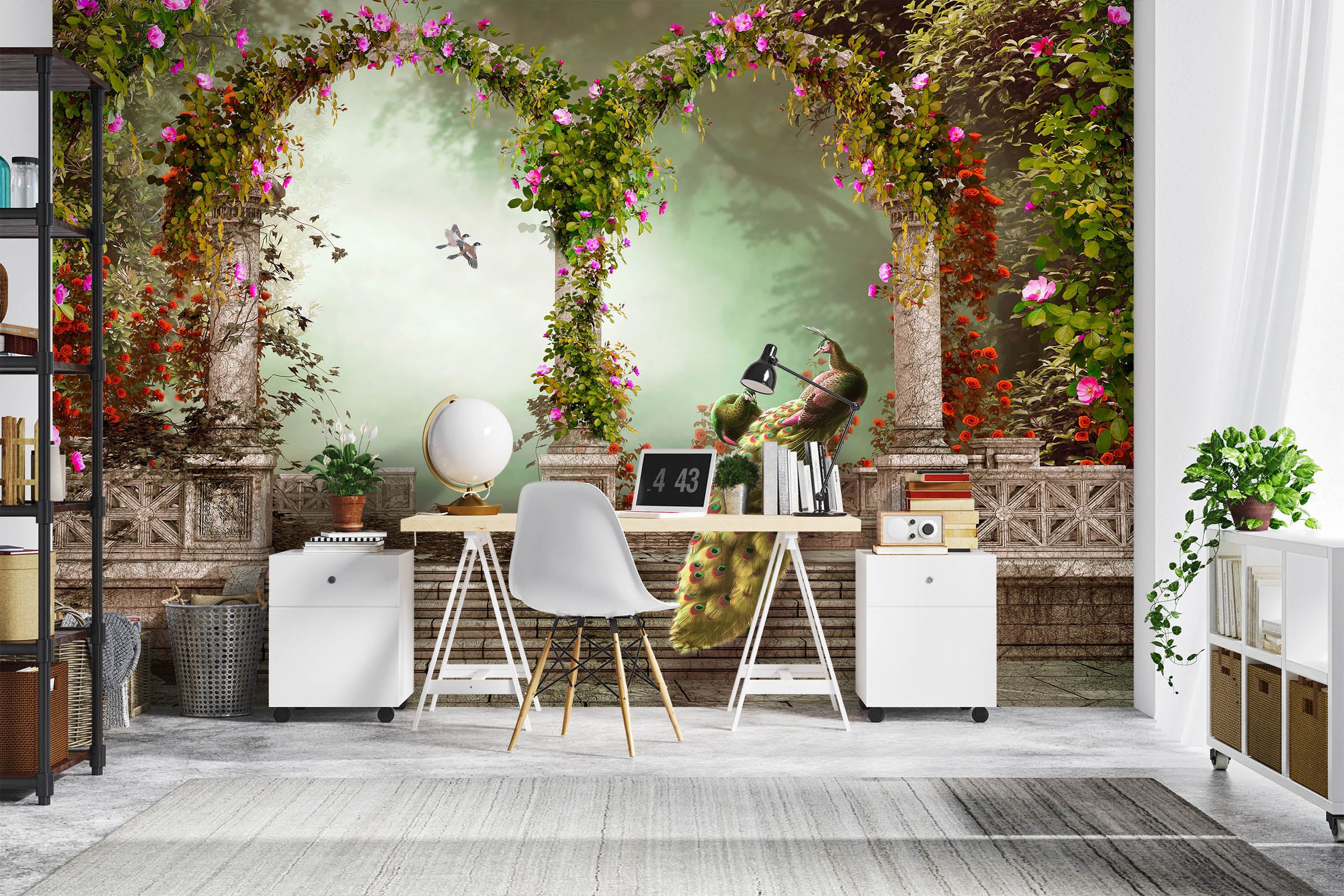 3D Arch Peacock 1109 Wall Murals