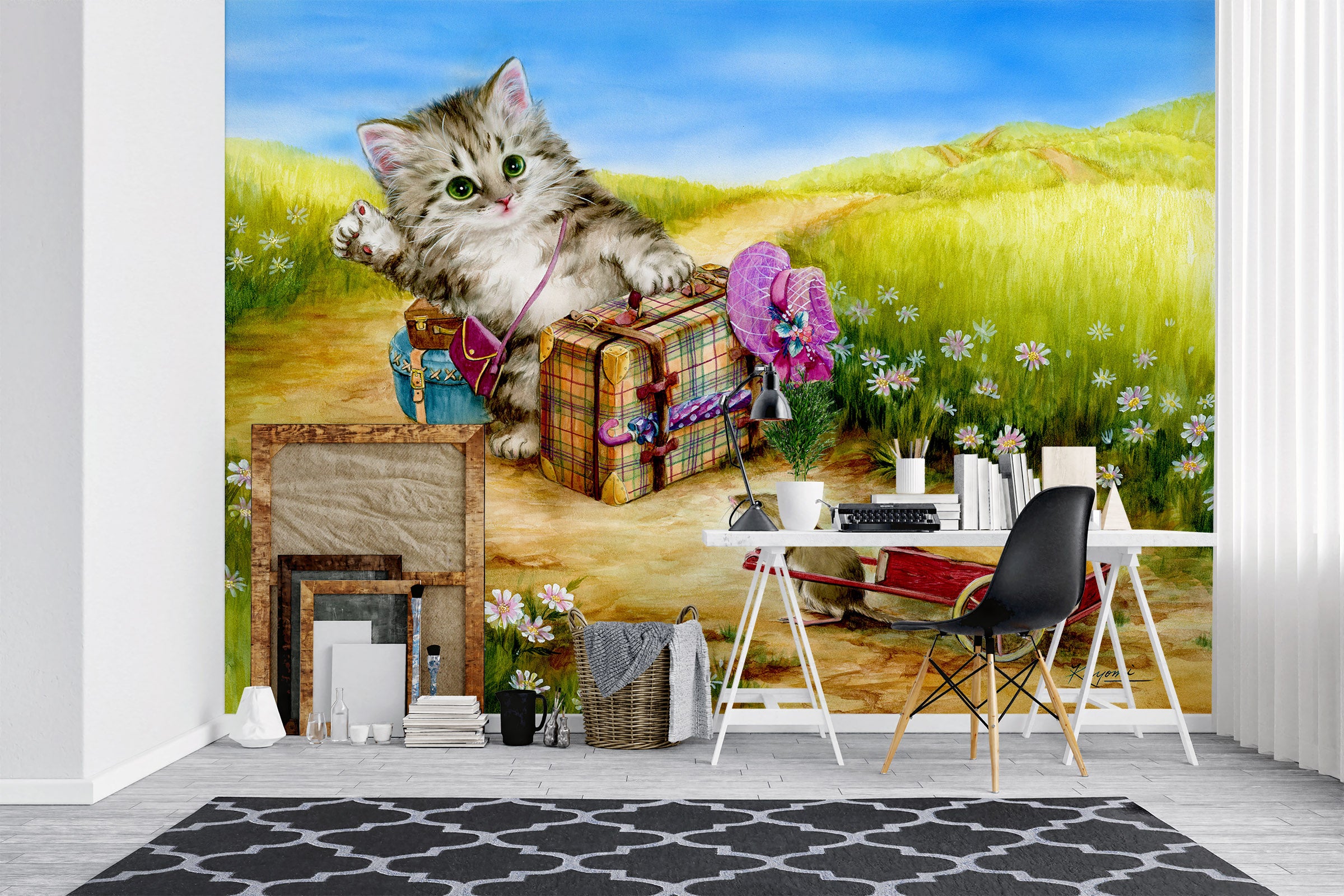 3D Lawn Cat 5423 Kayomi Harai Wall Mural Wall Murals