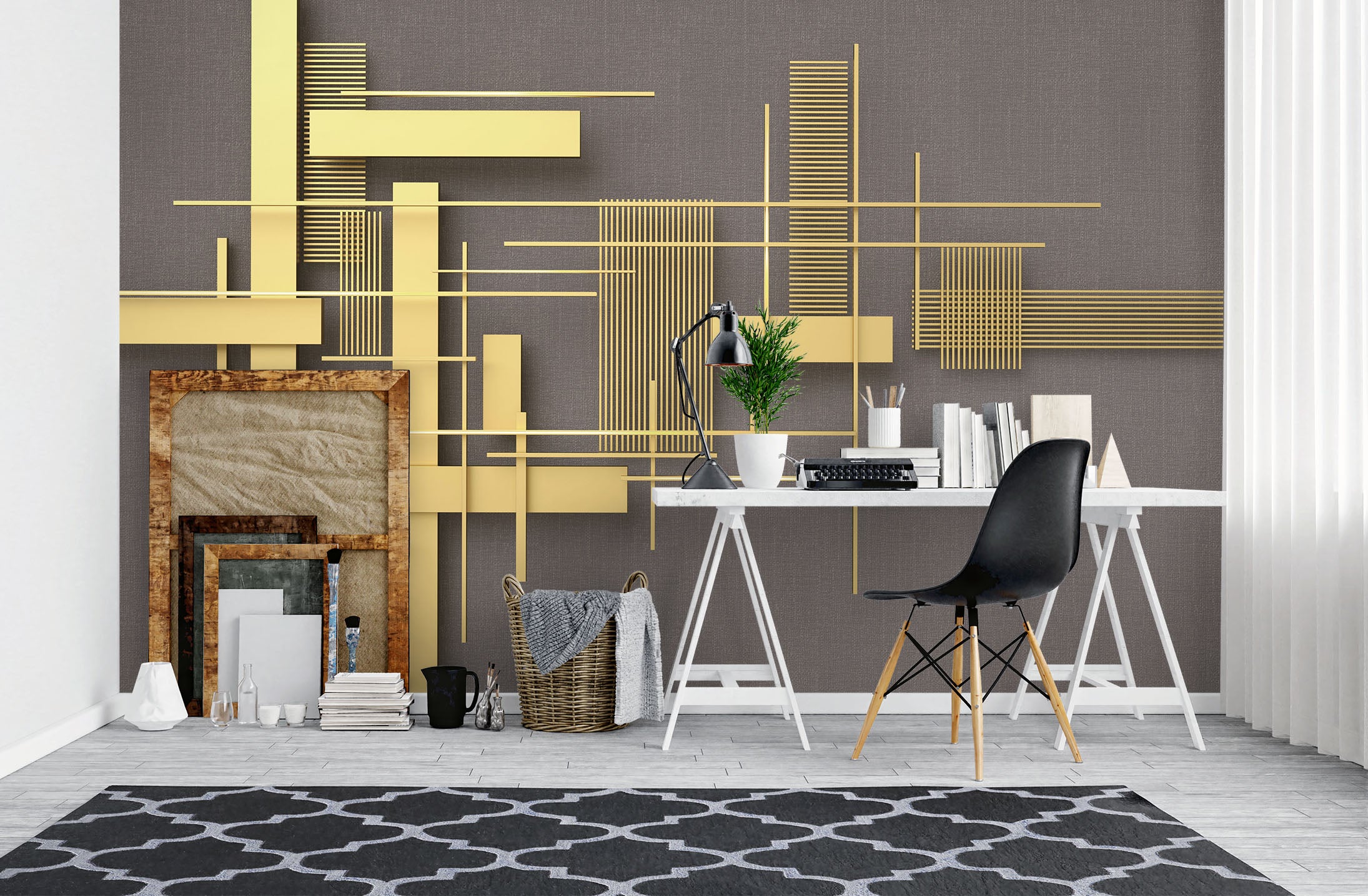 3D Golden Brick 1106 Wall Murals