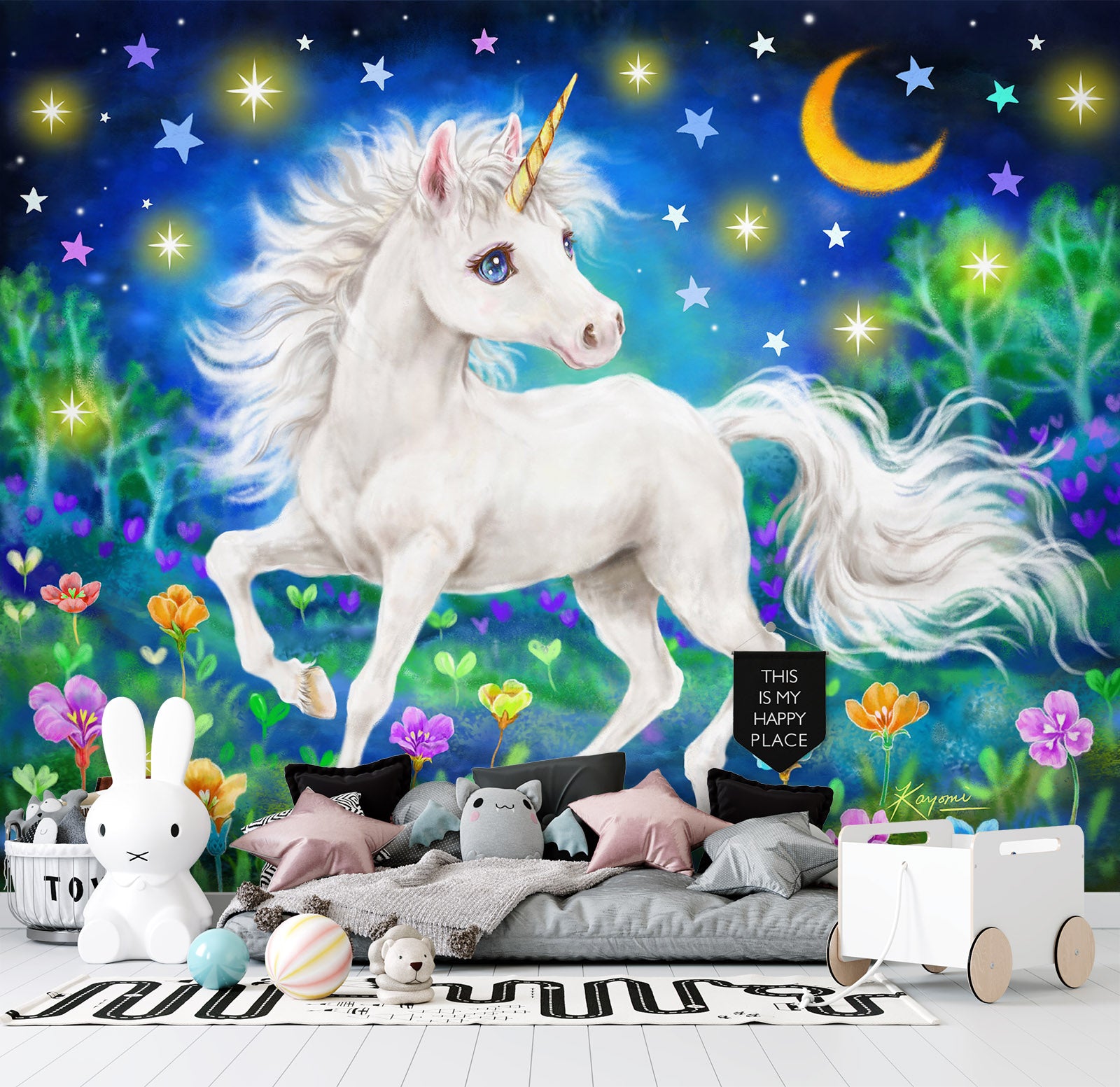 3D Unicorn Star 5412 Kayomi Harai Wall Mural Wall Murals