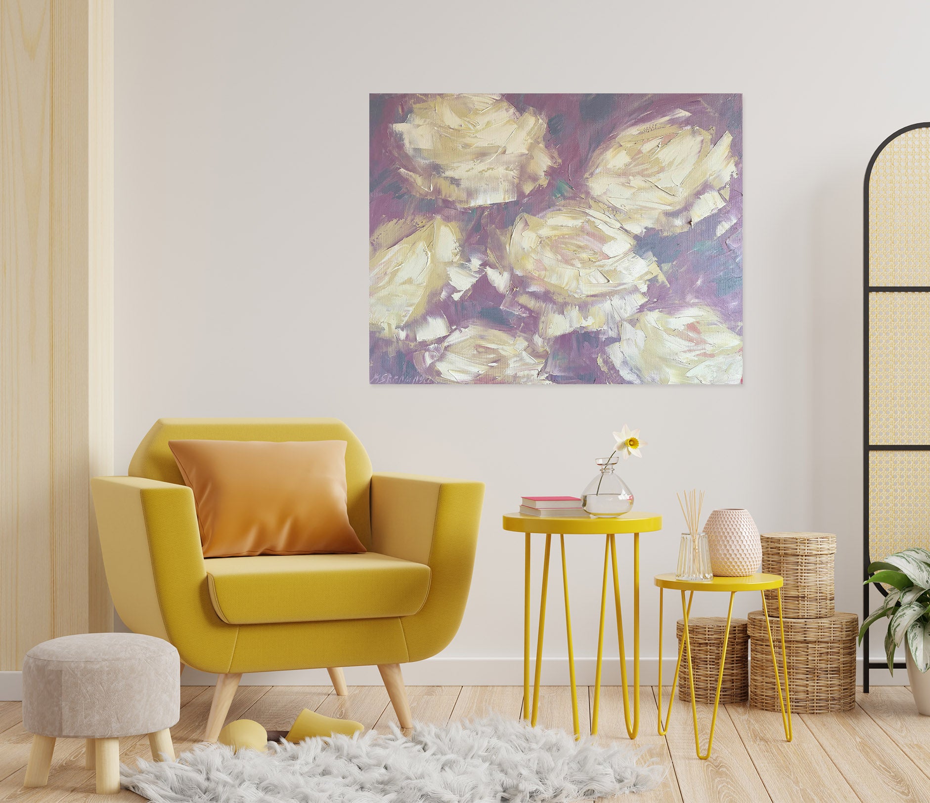 3D White Rose 812 Skromova Marina Wall Sticker