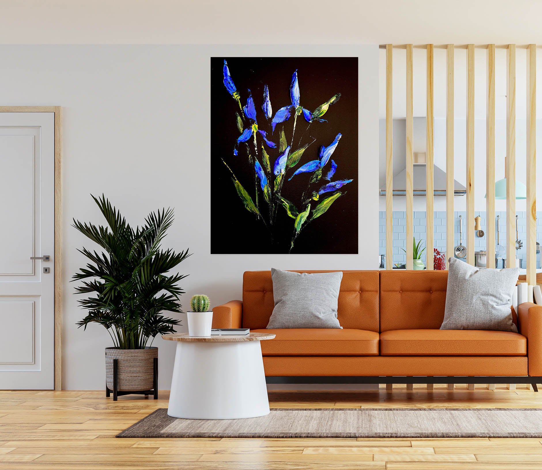 3D Blue Purple Flower 2602 Skromova Marina Wall Sticker