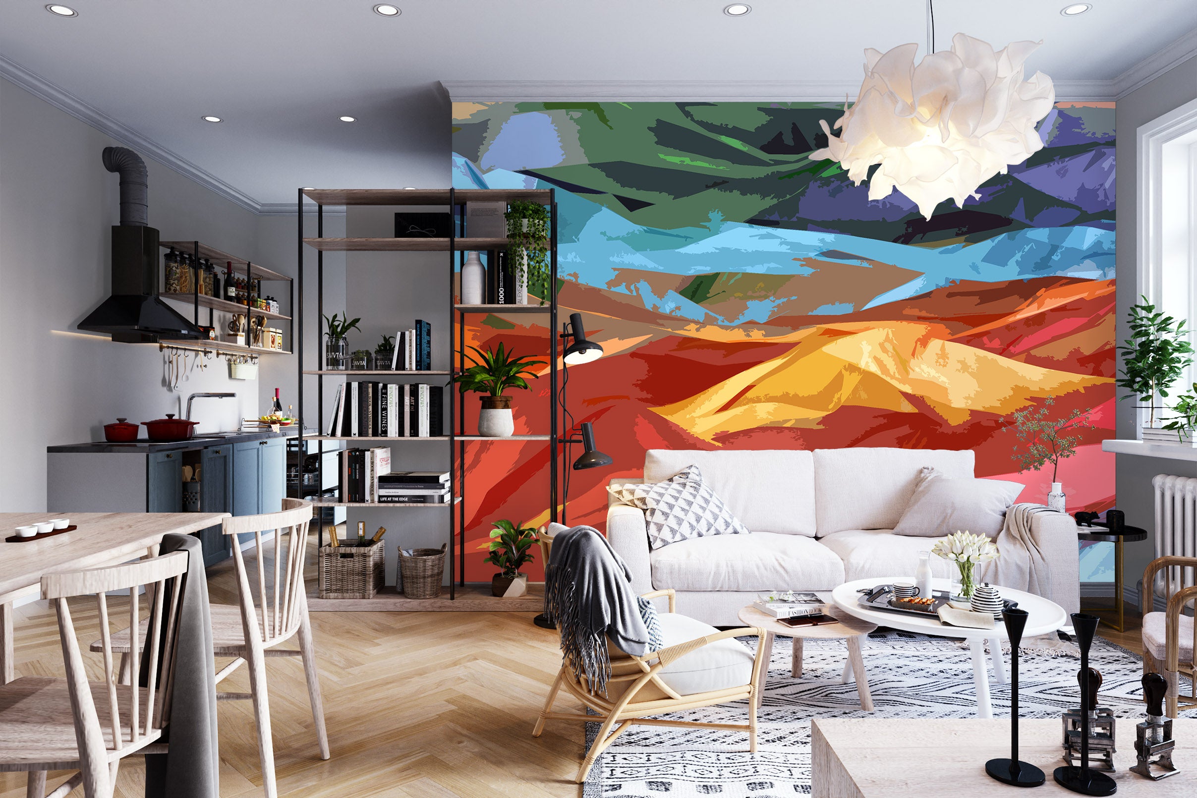 3D Colored Mountains Final 71074 Shandra Smith Wall Mural Wall Murals