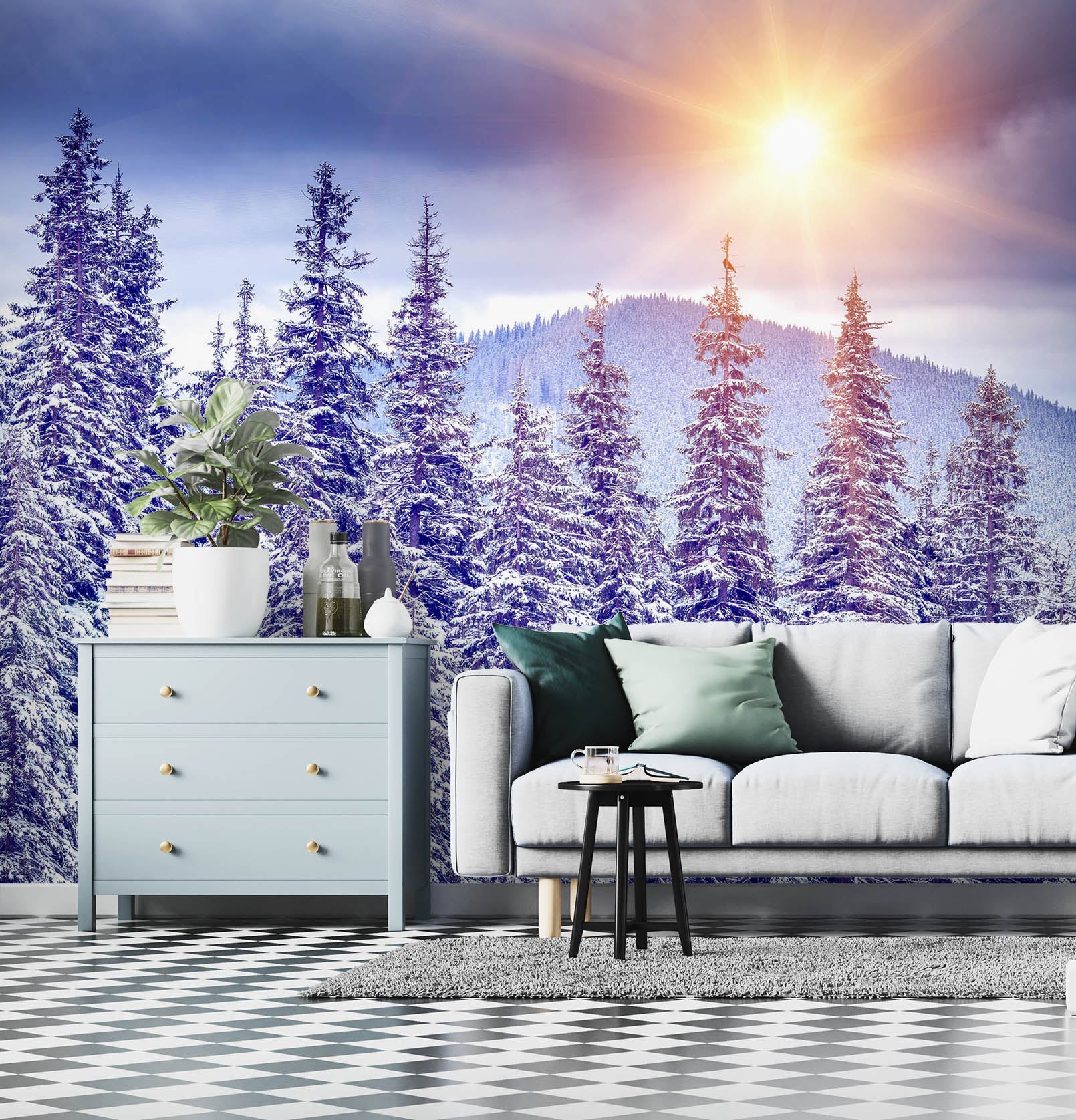 3D Snow Forest 57102 Wall Murals