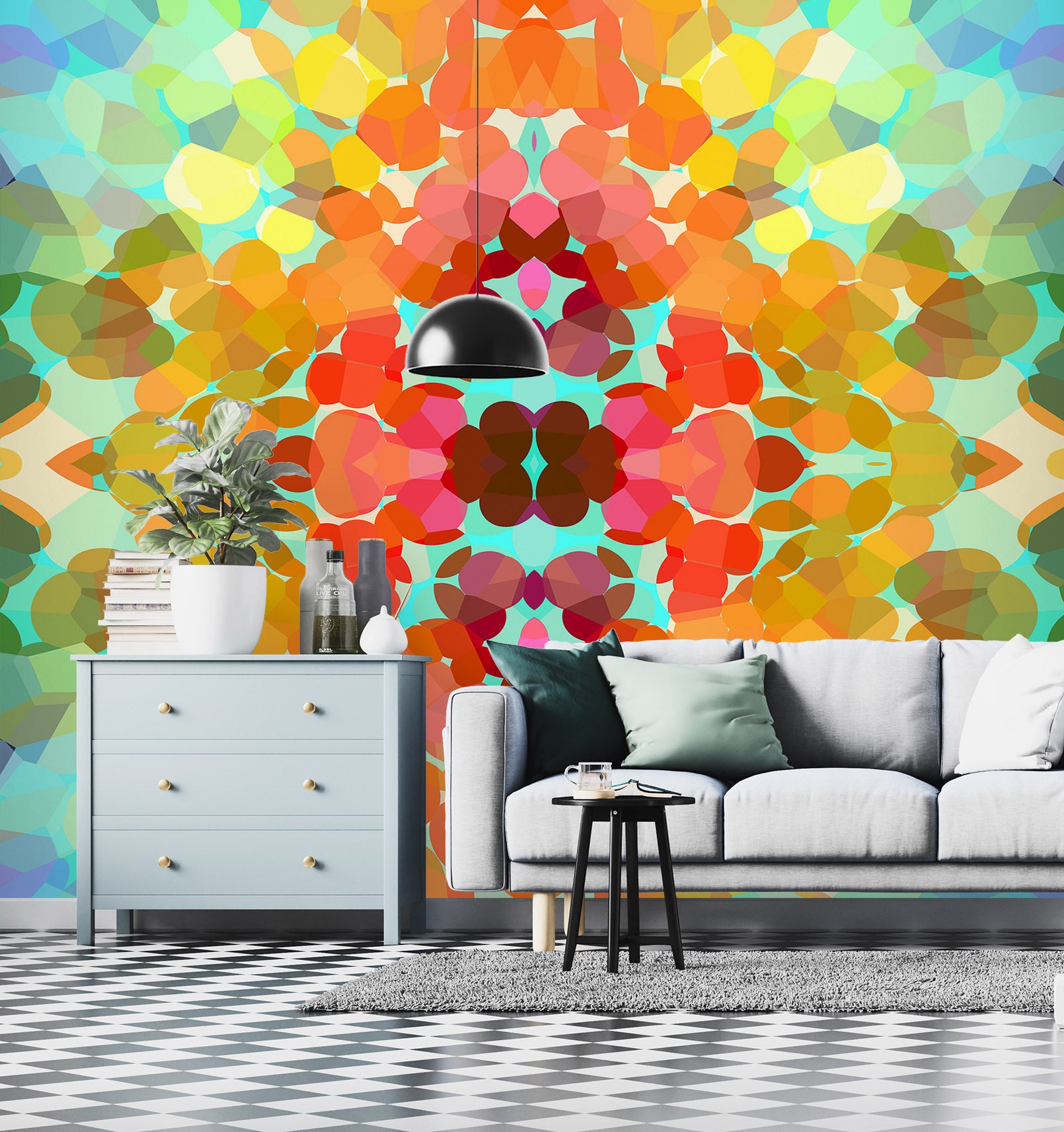 3D Swim Colors Flower 71087 Shandra Smith Wall Mural Wall Murals