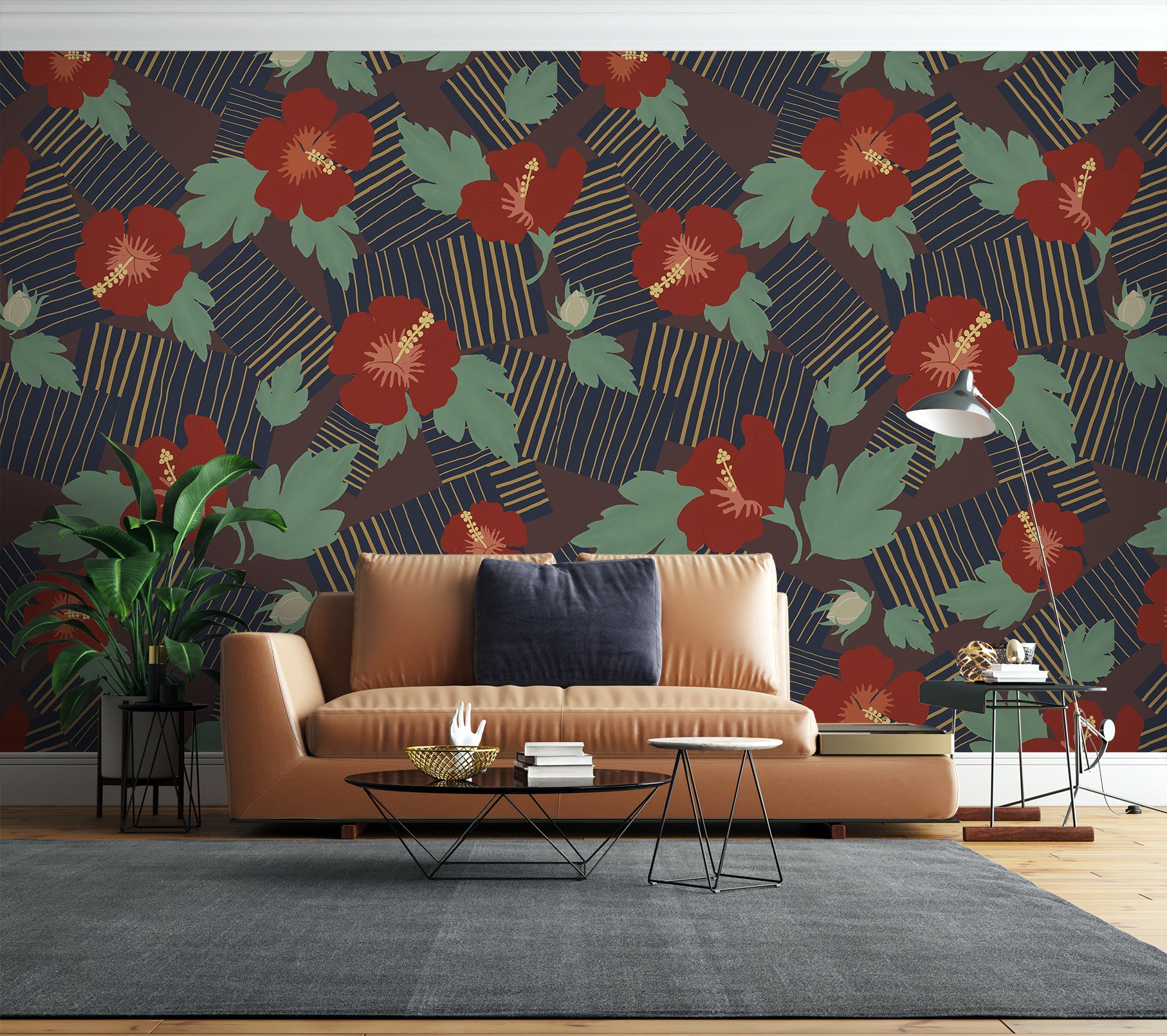 3D Red Flowers 98133 Kasumi Loffler Wall Mural Wall Murals