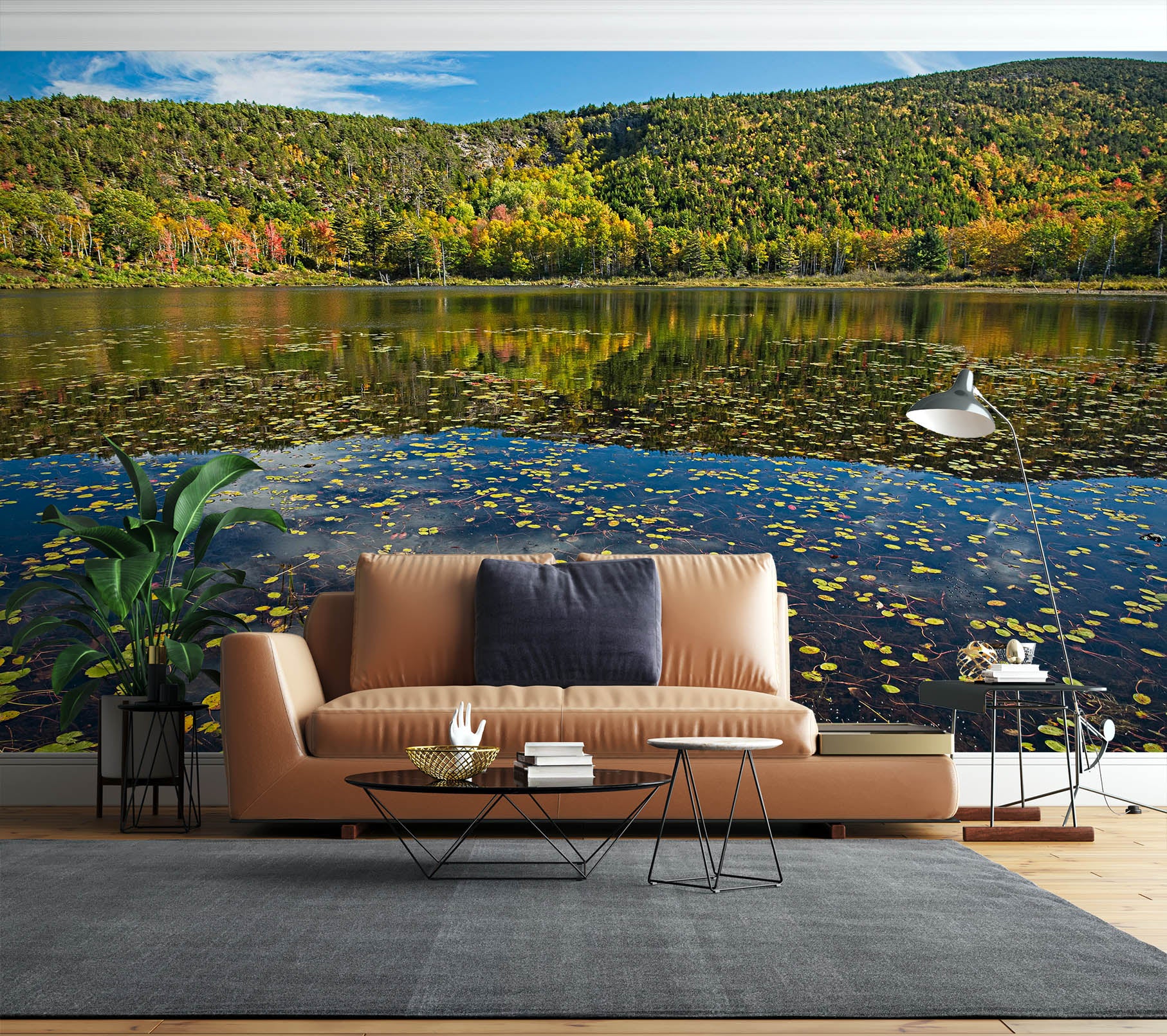 3D Lake Leaves 62087 Kathy Barefield Wall Mural Wall Murals
