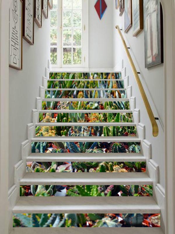 3D Prickly Plants 120 Stair Risers Wallpaper AJ Wallpaper