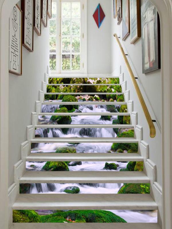3D Stony River 697 Stair Risers Wallpaper AJ Wallpaper