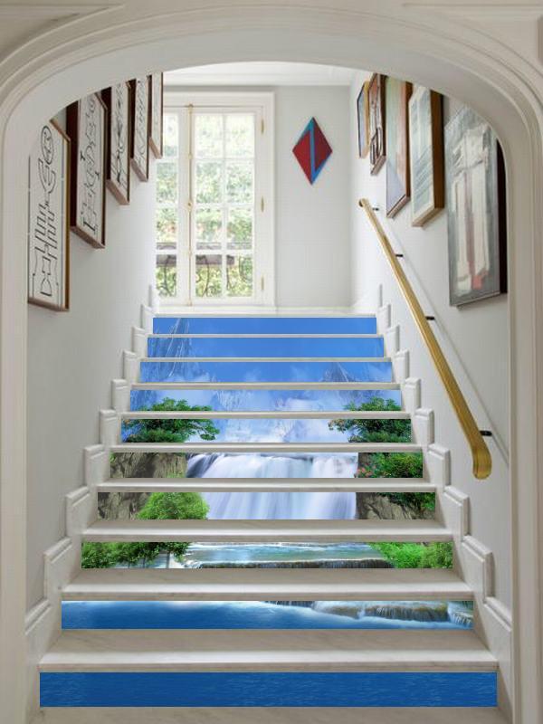 3D Waterfall 2369 Stair Risers Wallpaper AJ Wallpaper