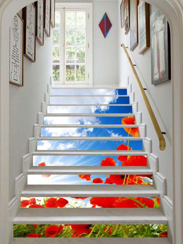 3D Coquettish Flowers 213 Stair Risers Wallpaper AJ Wallpaper