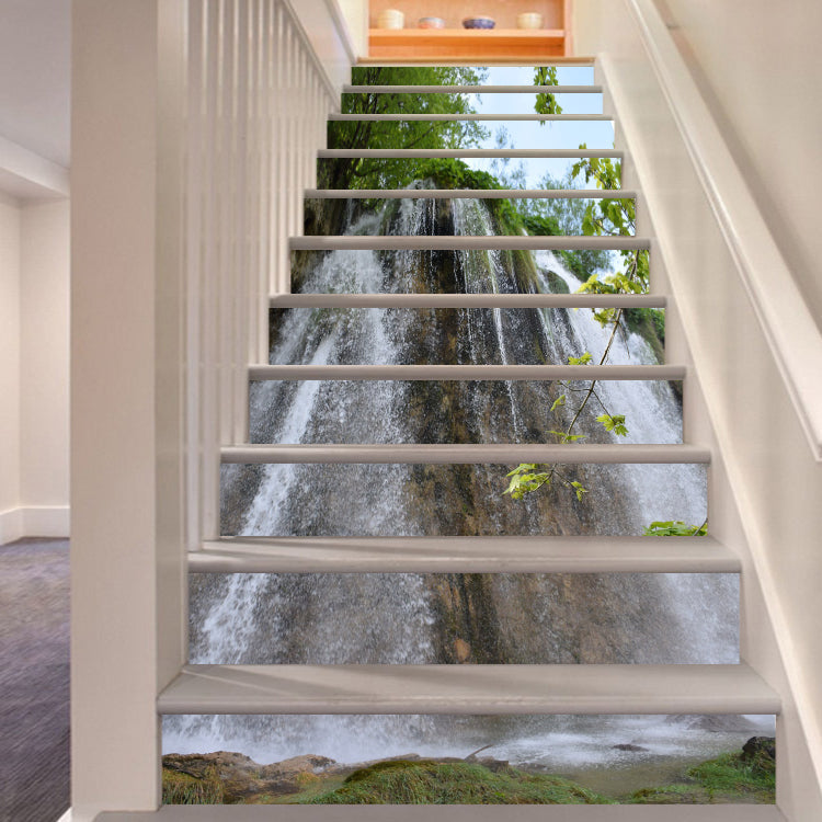 3D Mountain Waterfall 110 Stair Risers