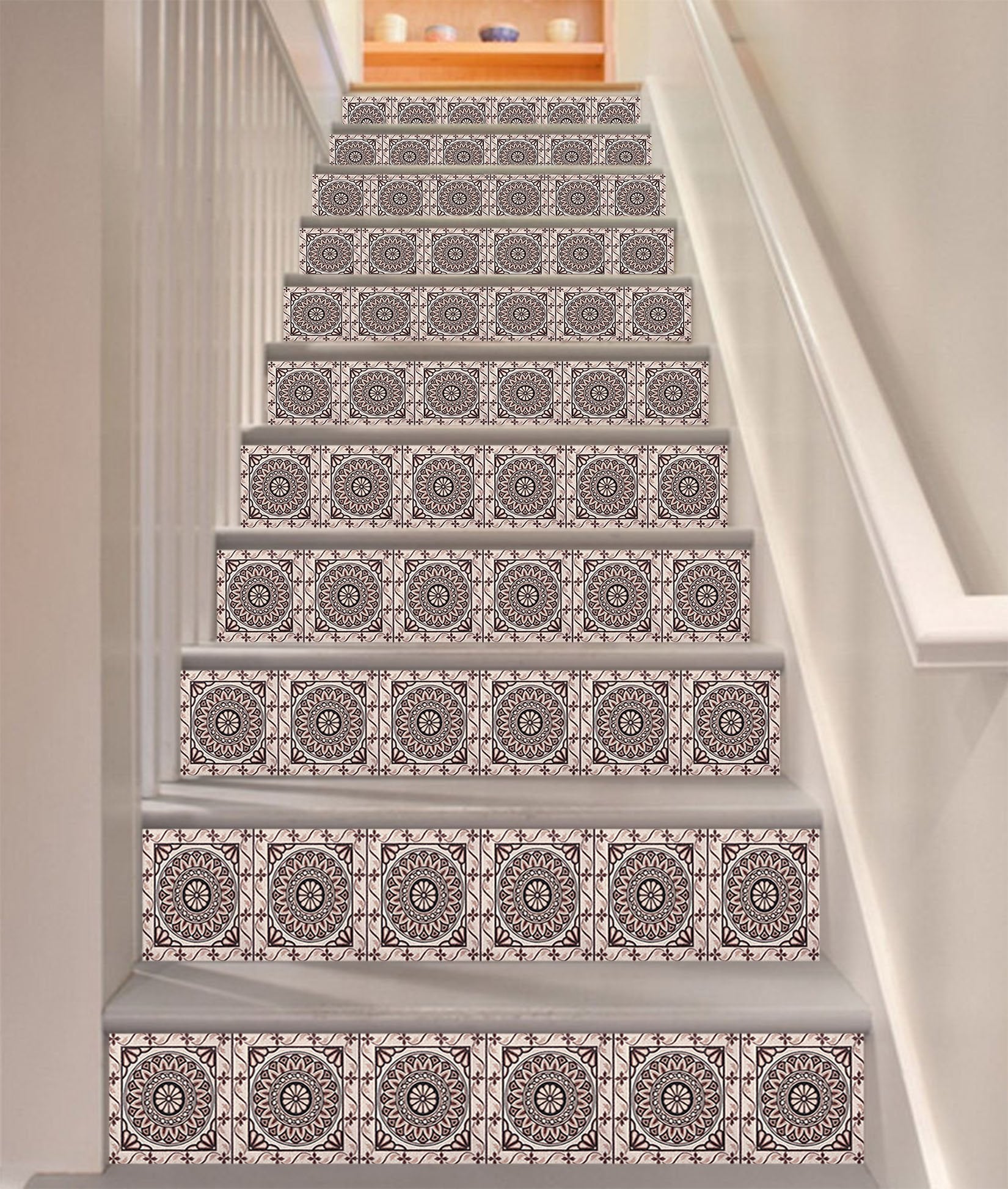 3D Reto Pattern 328 Stair Risers Wallpaper AJ Wallpaper