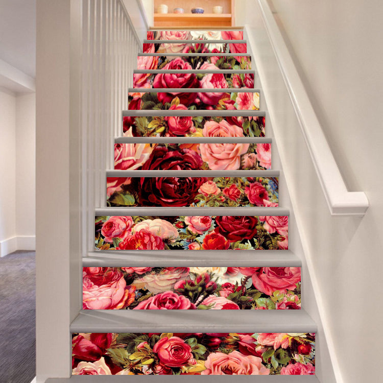 3D Rich Rose Flowers 172 Stair Risers