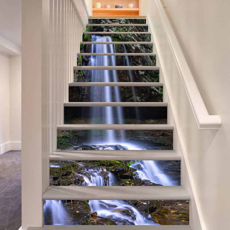 3D Straight Waterfall 090 Stair Risers