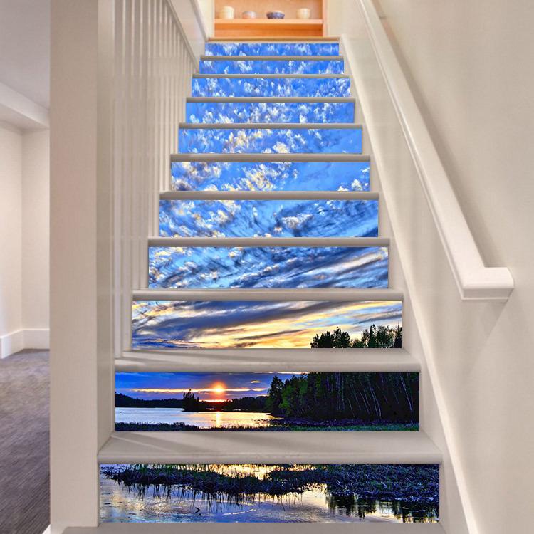 3D Setting Sun 476 Stair Risers Wallpaper AJ Wallpaper
