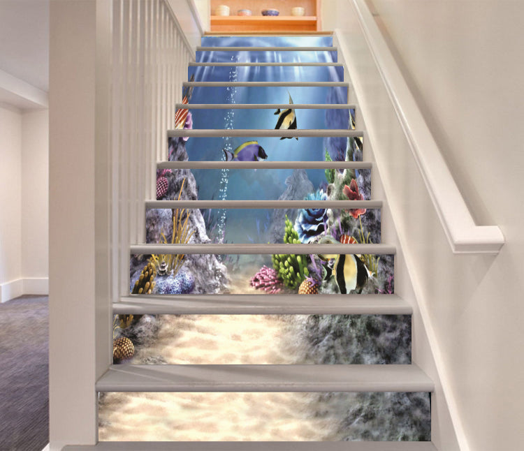 3D Clear Underwater World 173 Stair Risers