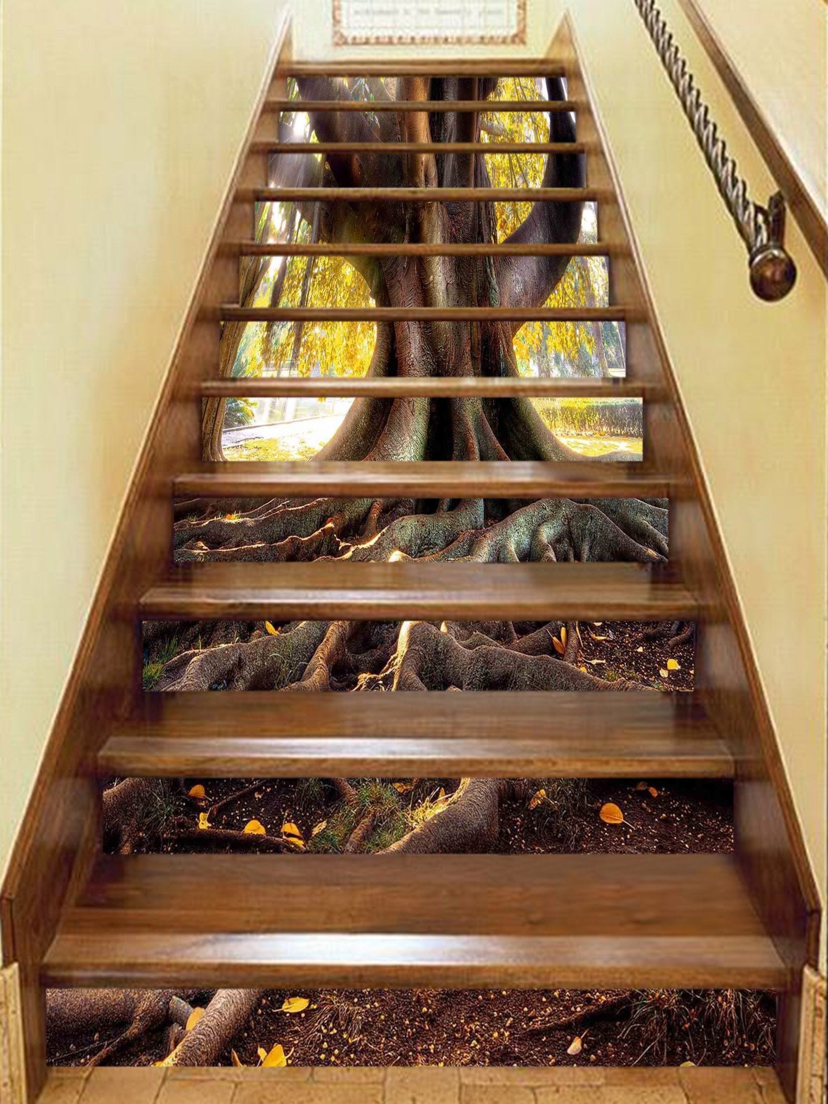 3D Tree Powerful Roots 1466 Stair Risers Wallpaper AJ Wallpaper