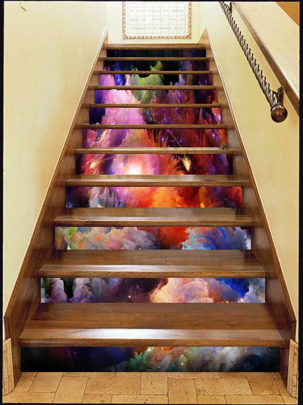3D Color Clouds Sky 46 Stair Risers Wallpaper AJ Wallpaper