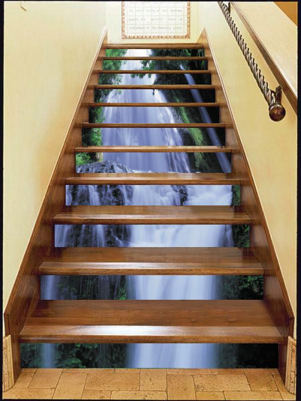 3D Clear Waterfalls 112 Stair Risers Wallpaper AJ Wallpaper
