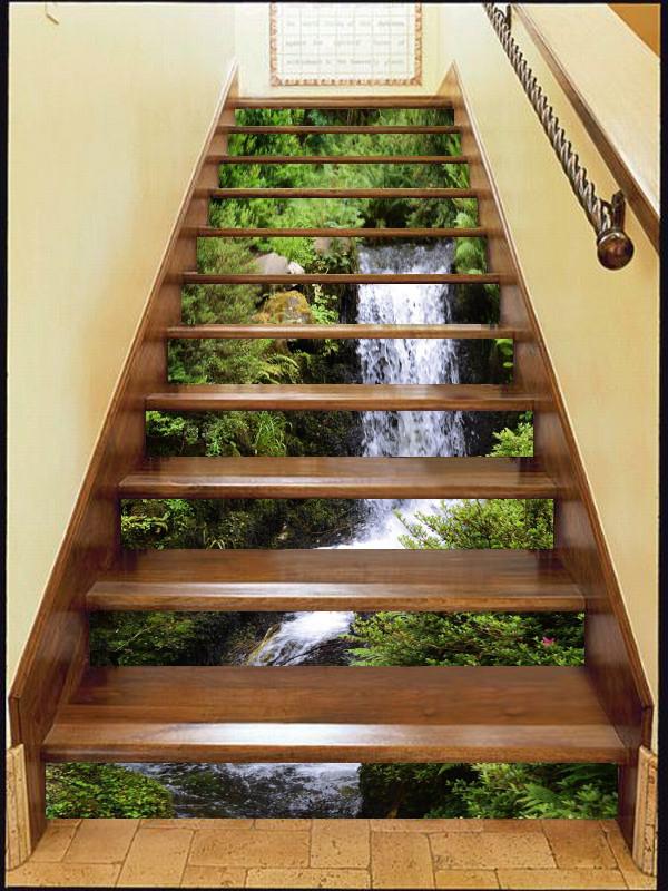 3D Rocky River 205 Stair Risers Wallpaper AJ Wallpaper