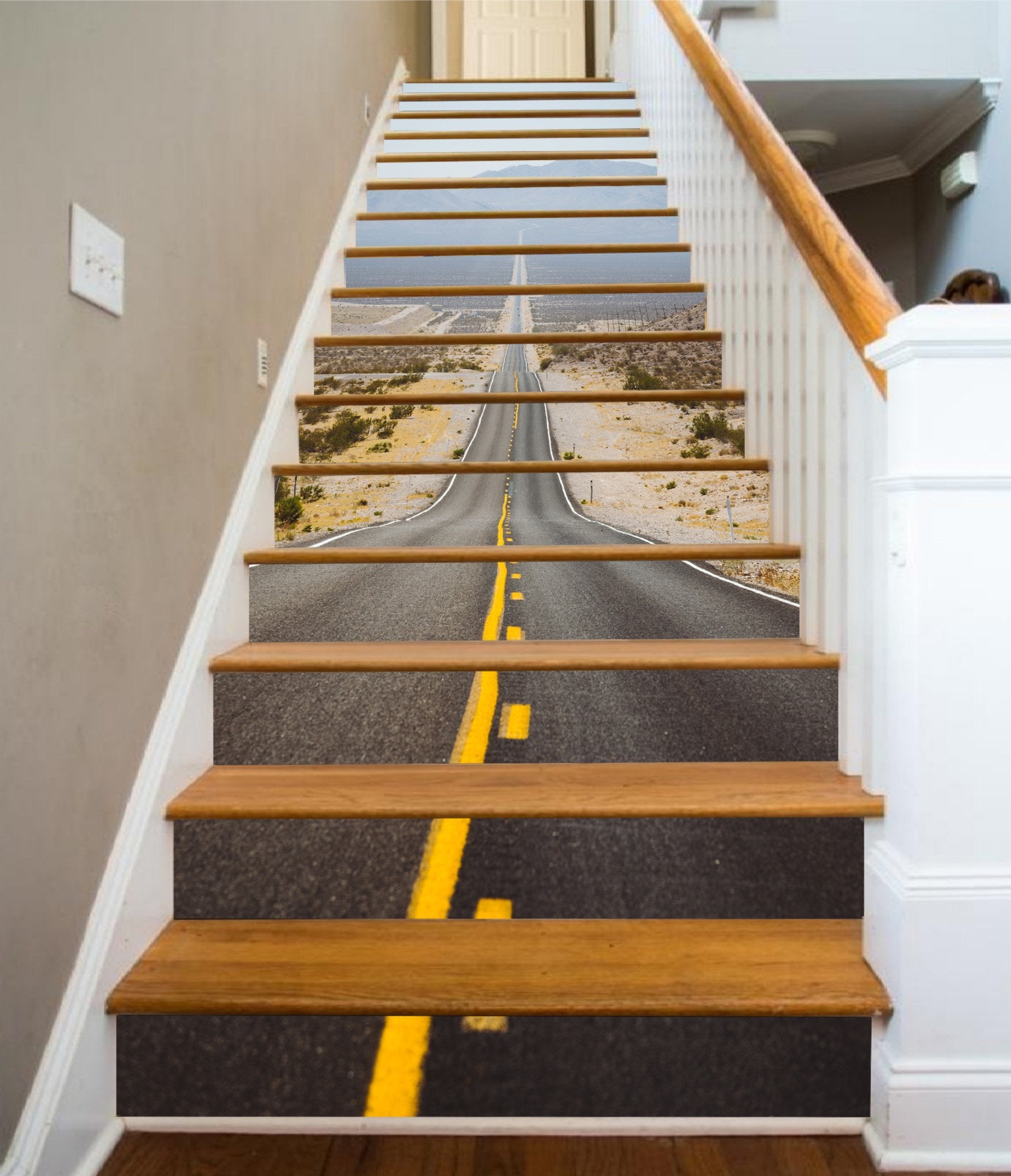3D The MOST Beautiful Highway 50 Stair Risers Wallpaper AJ Wallpaper