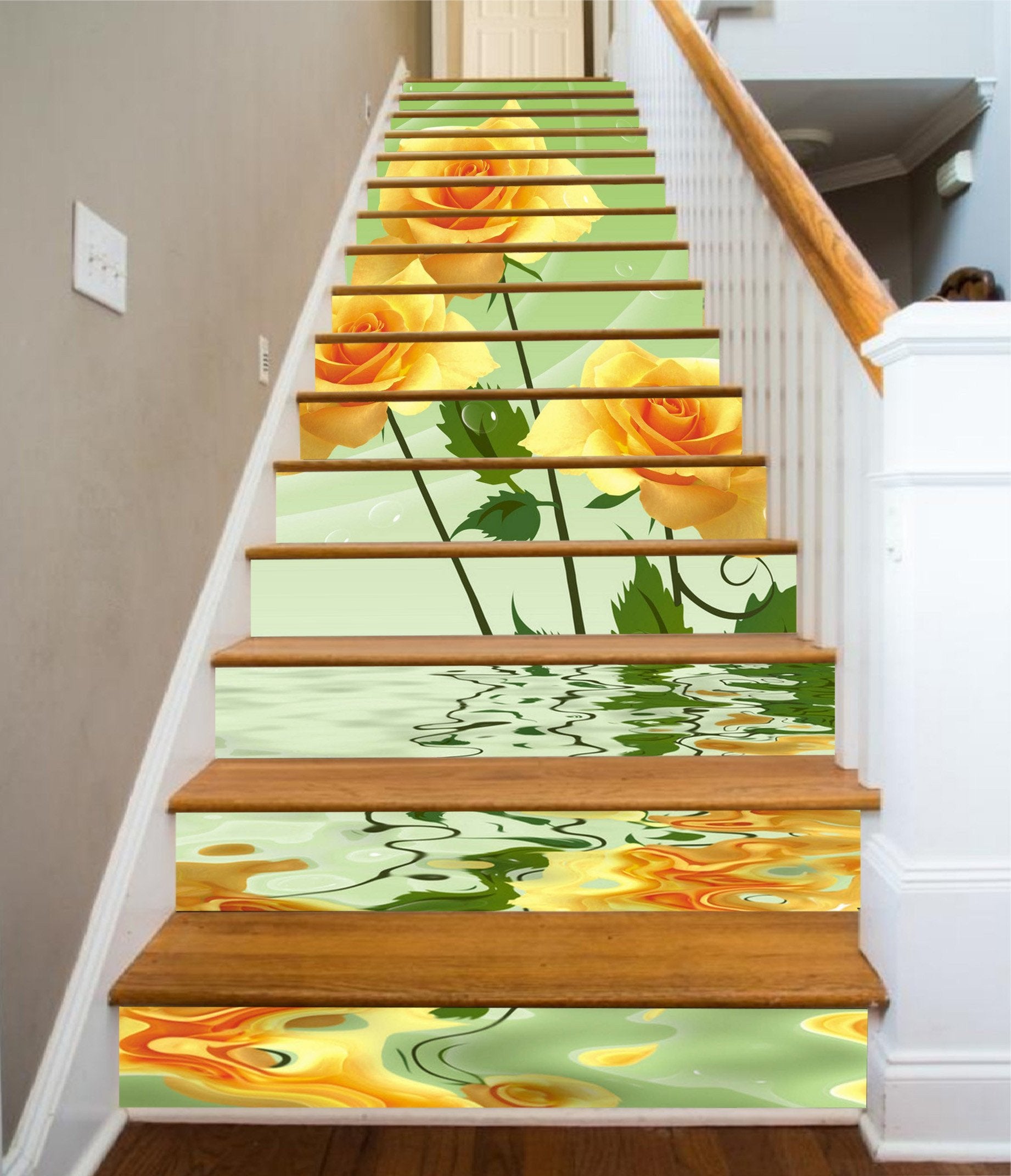 3D Beautiful Flowers 1529 Stair Risers Wallpaper AJ Wallpaper